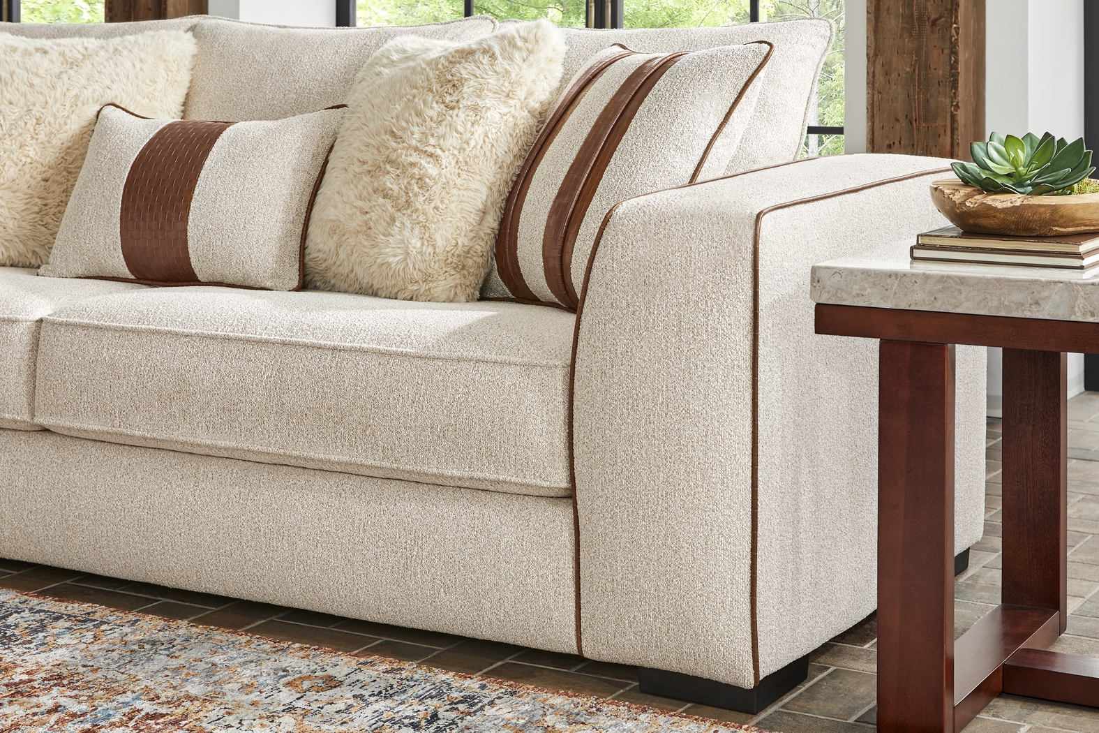 Bradley Pointe Beige Sofa - Thumbnail - Image 4