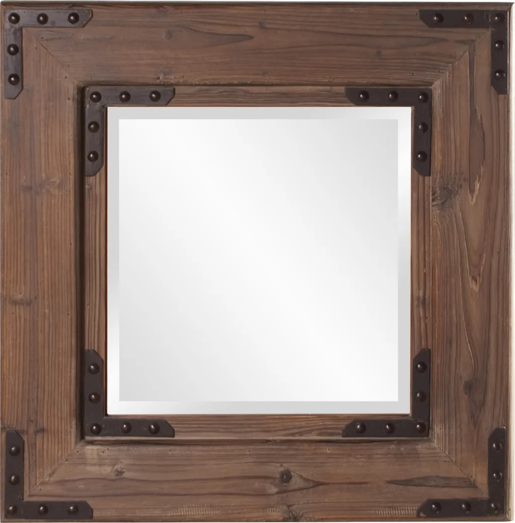 Branud Brown Square Mirror - Thumbnail - Image 1