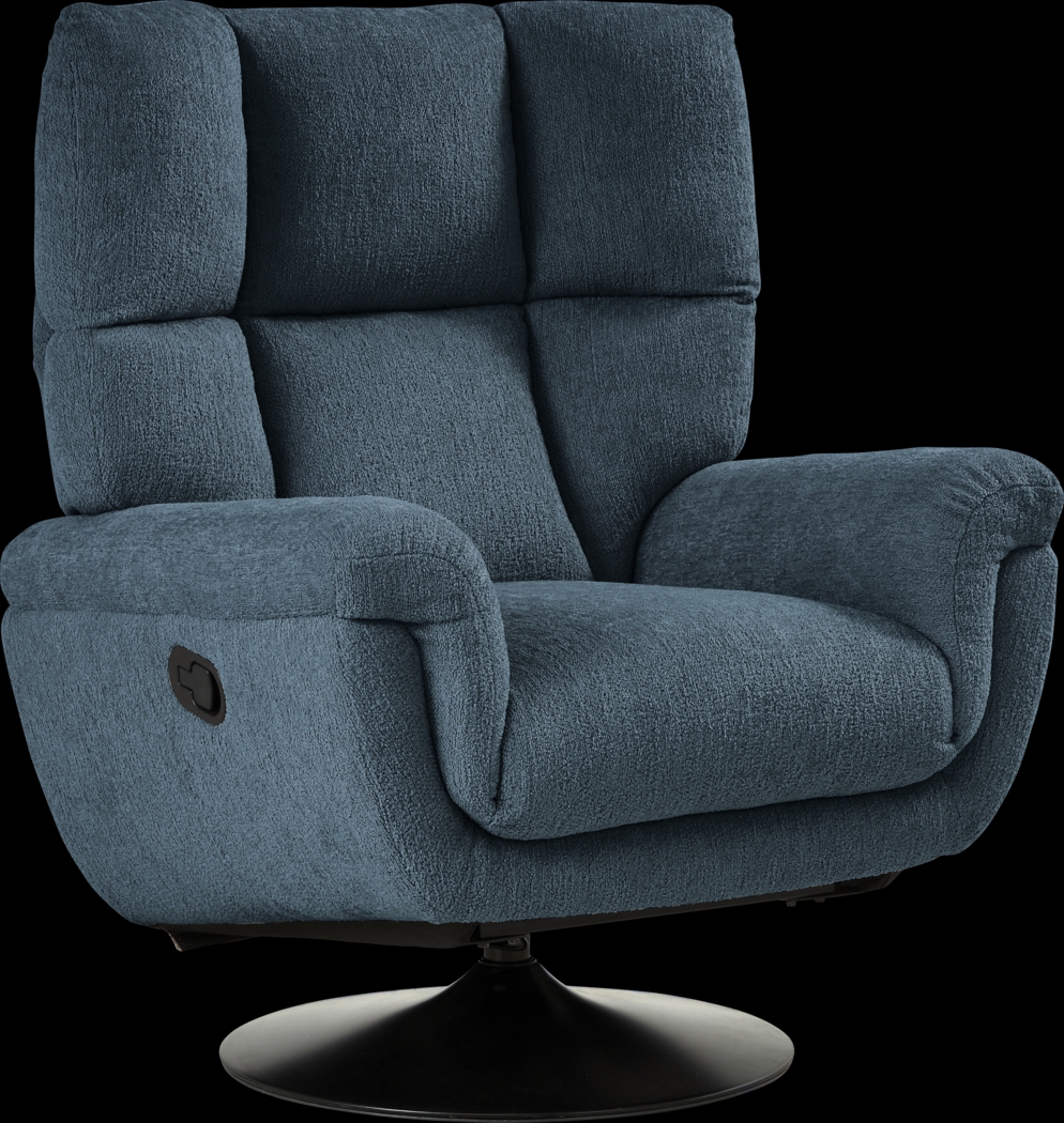 Braselton Blue Swivel Recliner - Thumbnail - Image 1