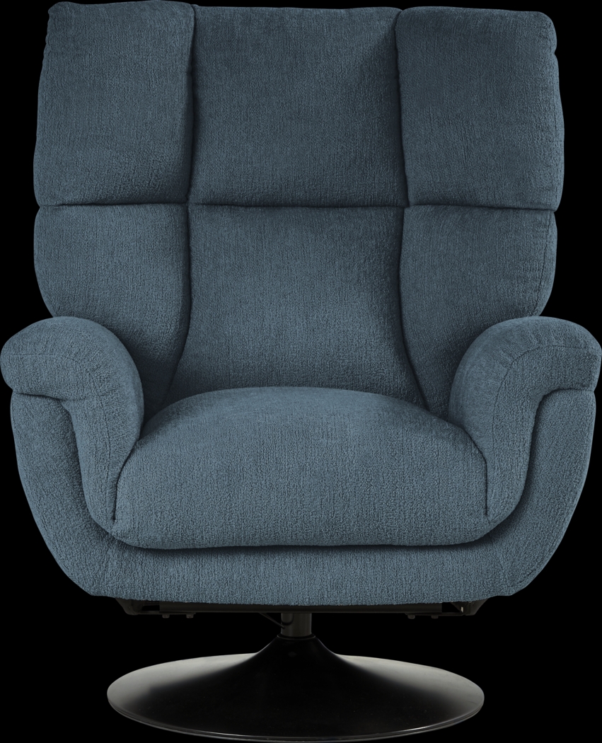 Braselton Blue Swivel Recliner and Ottoman - Thumbnail - Image 4