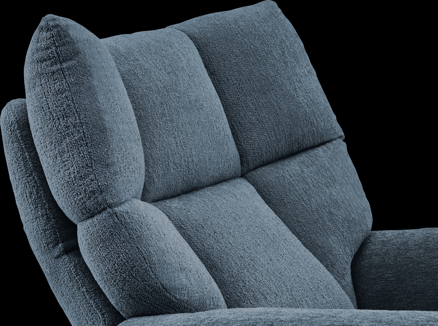 Braselton Blue Swivel Recliner and Ottoman - Thumbnail - Image 6