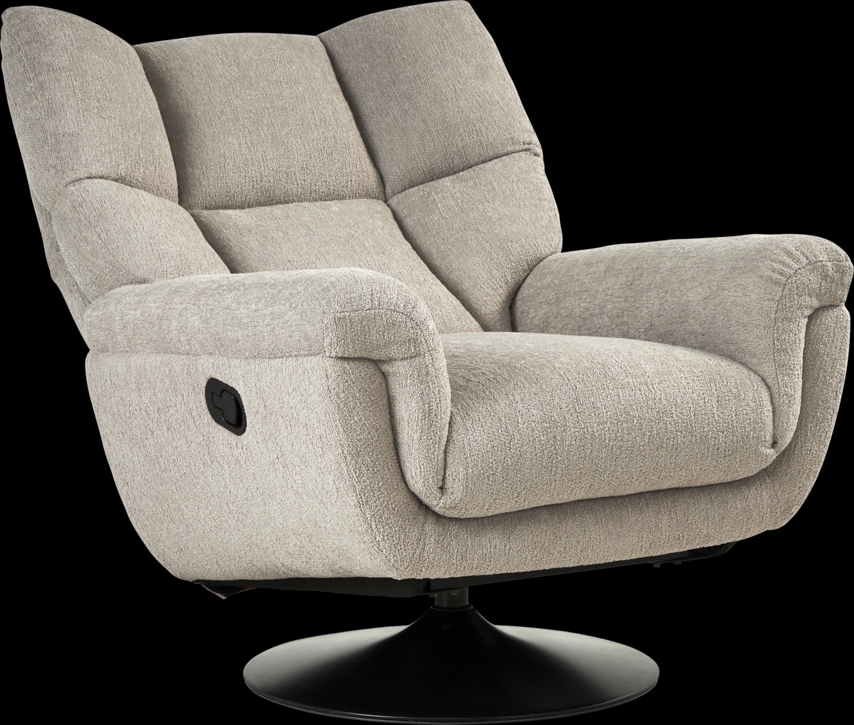 Braselton Silver Swivel Recliner and Ottoman - Thumbnail - Image 5