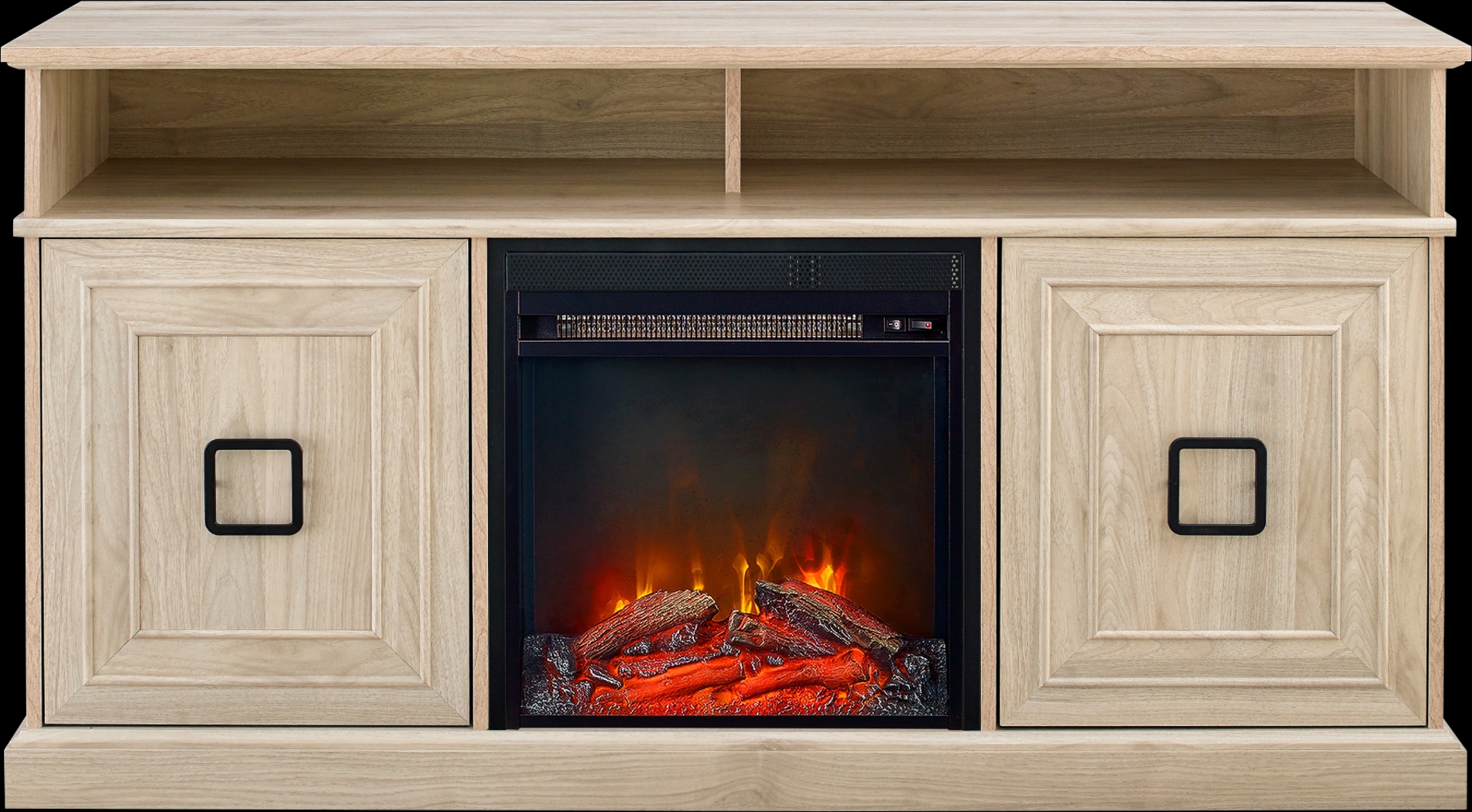 Brassiewood Birch 58 in. Console With Electric Fireplace - Thumbnail - Image 2