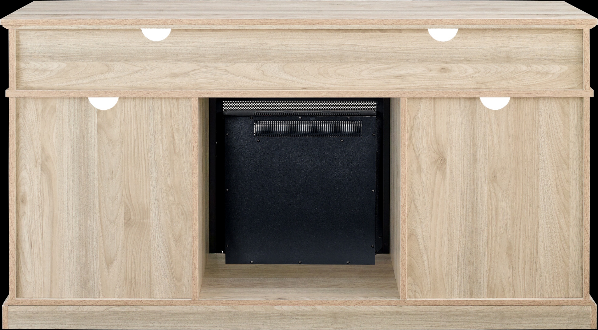 Brassiewood Birch 58 in. Console With Electric Fireplace - Thumbnail - Image 3