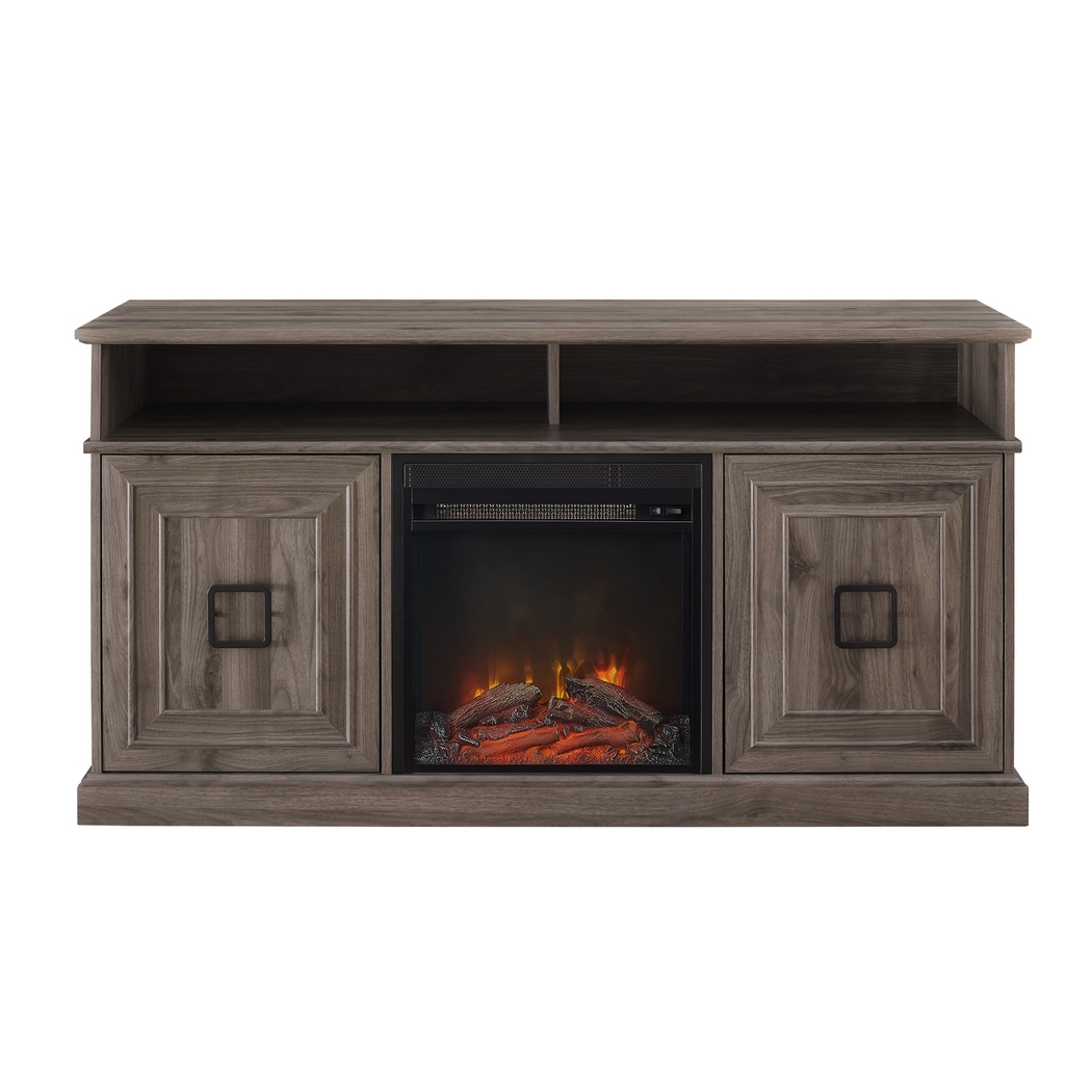 Brassiewood Gray 58 in. Console With Electric Fireplace - Thumbnail - Image 2