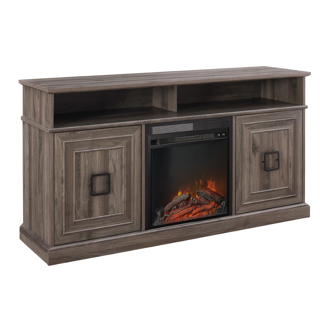 Brassiewood Gray 58 in. Console With Electric Fireplace - Thumbnail - Image 1