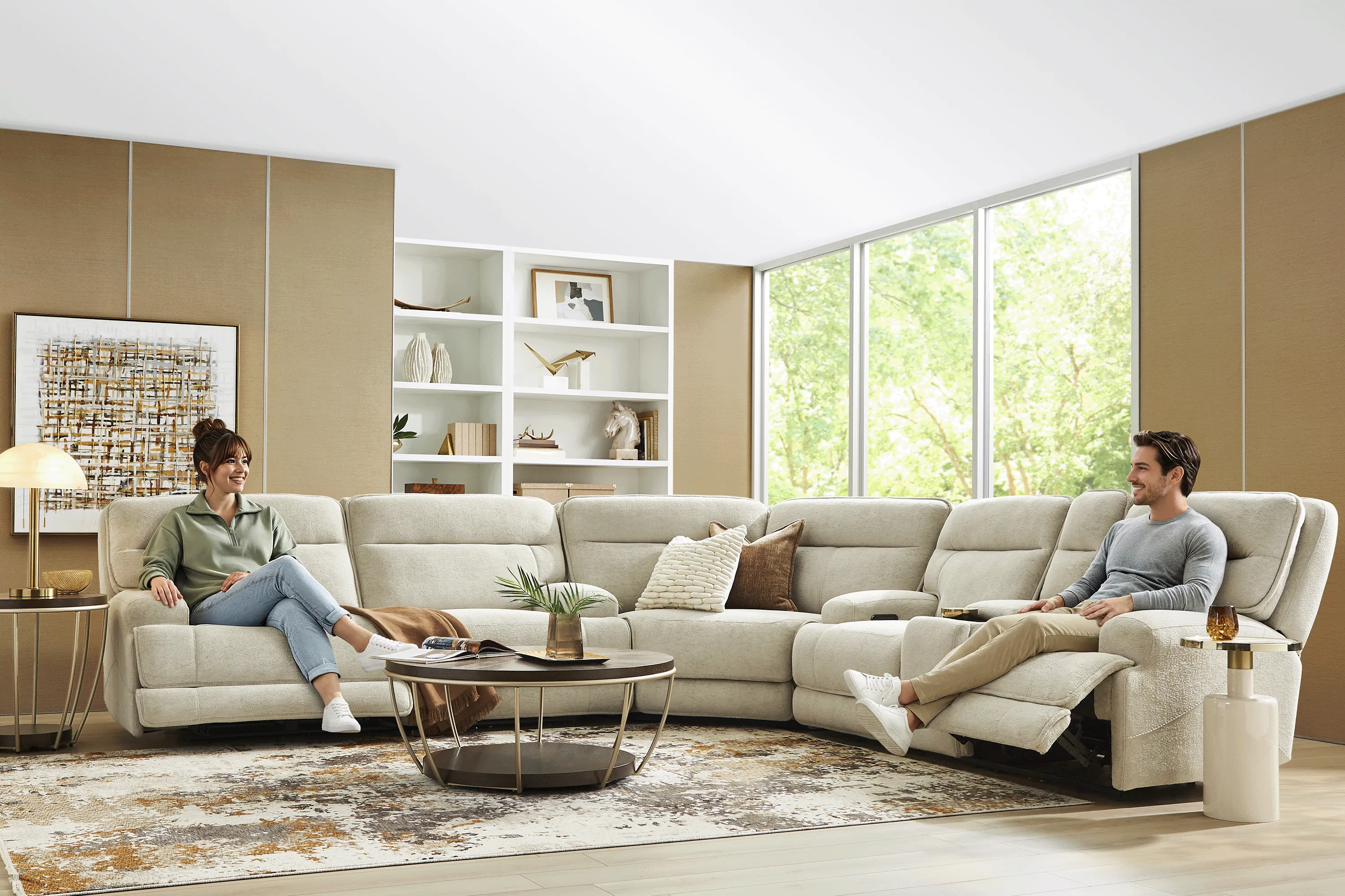 Brayden Light Gray 3 Pc Dual Power Reclining Sectional - Thumbnail - Image 3