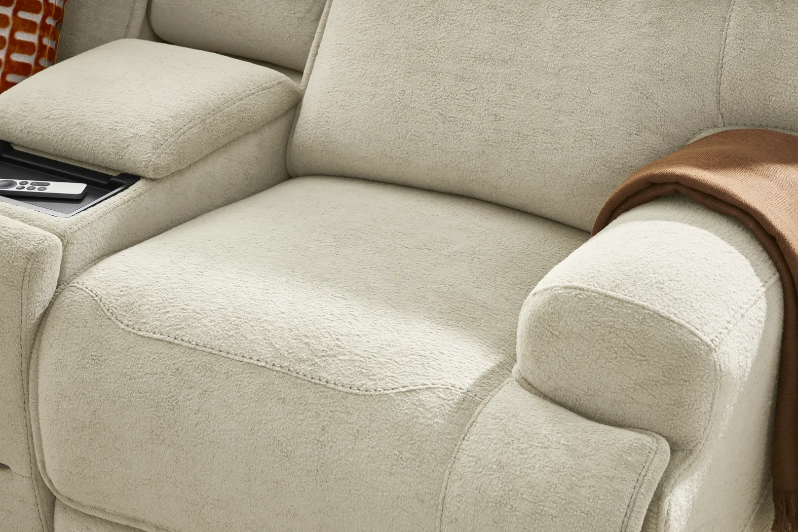 Brayden Light Gray Dual Power Reclining Console Loveseat - Thumbnail - Image 7