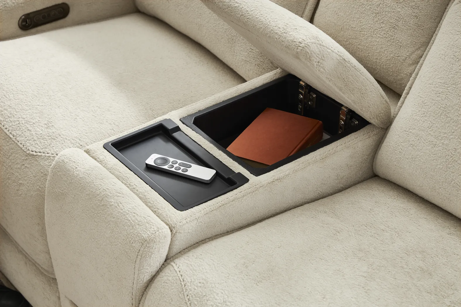 Brayden Light Gray Dual Power Reclining Console Loveseat - Thumbnail - Image 5