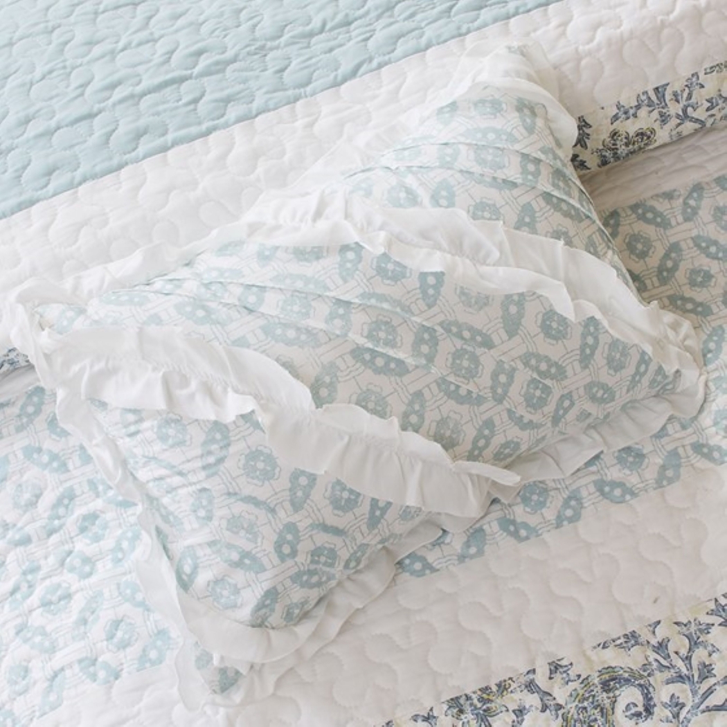 Brayln Blue 6 pc Full/Queen Quilt Set - Thumbnail - Image 4