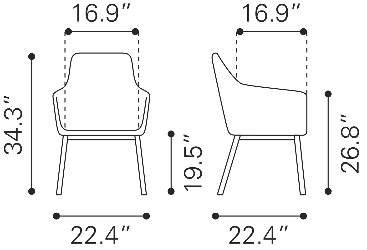 Brecknock Gray Dining Chair - Thumbnail - Image 11