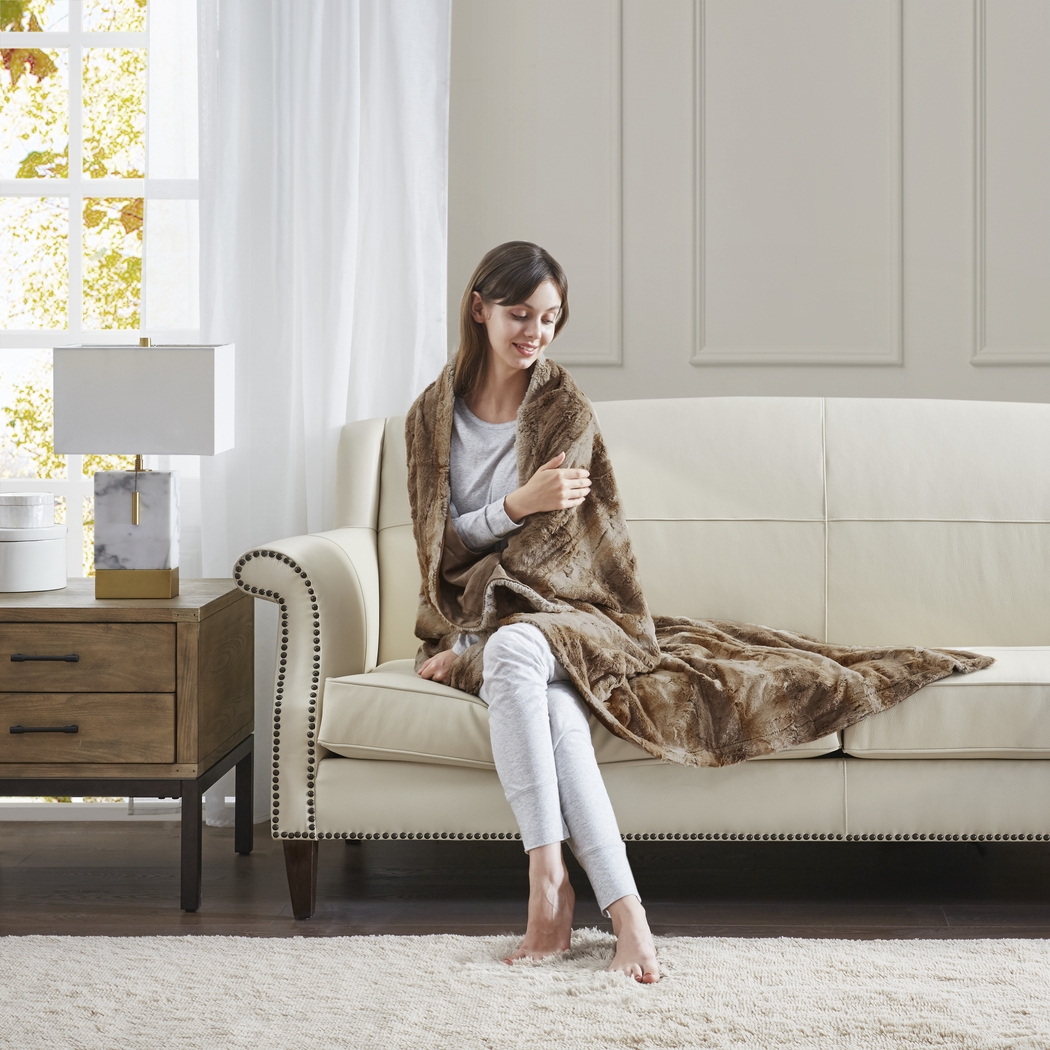 Bregenz Tan Throw Blanket - Thumbnail - Image 2