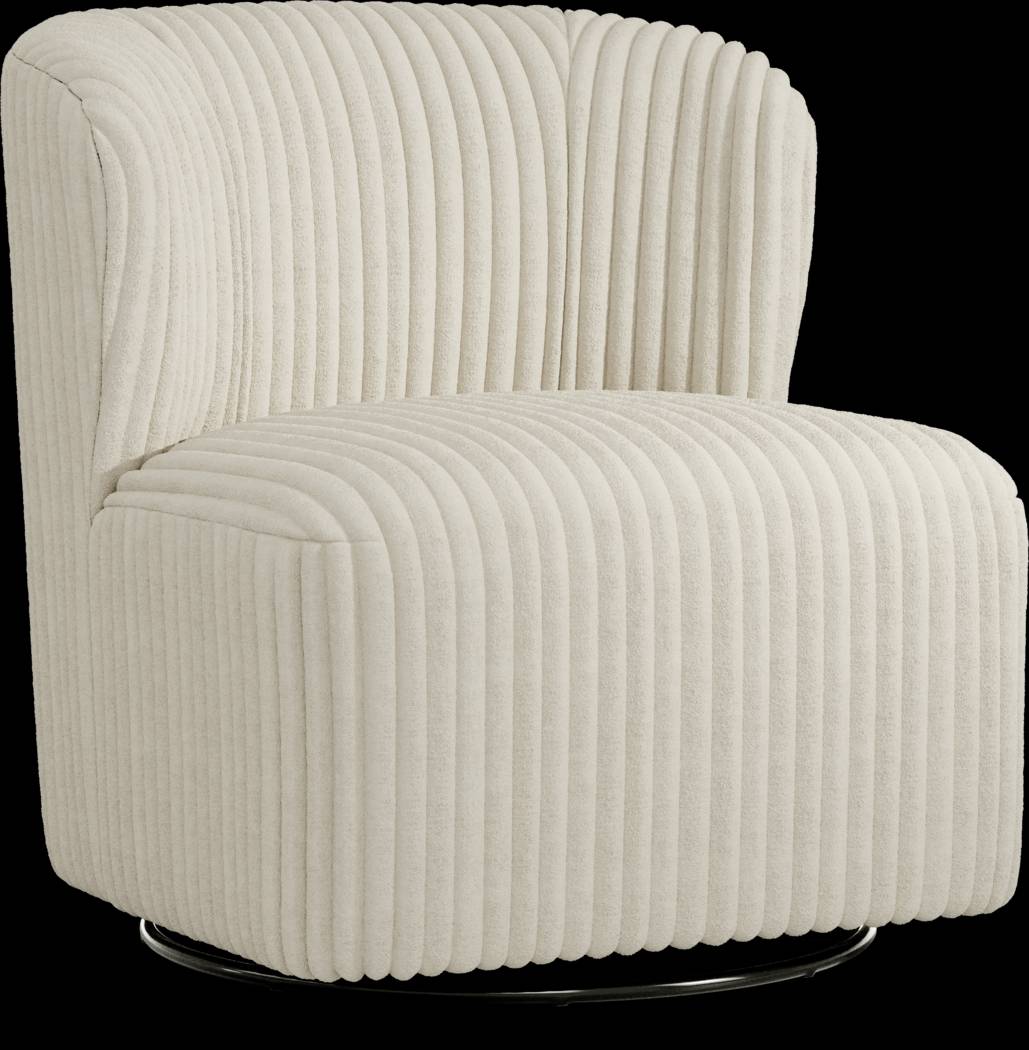 Breigh Ivory Swivel Chair - Thumbnail - Image 1