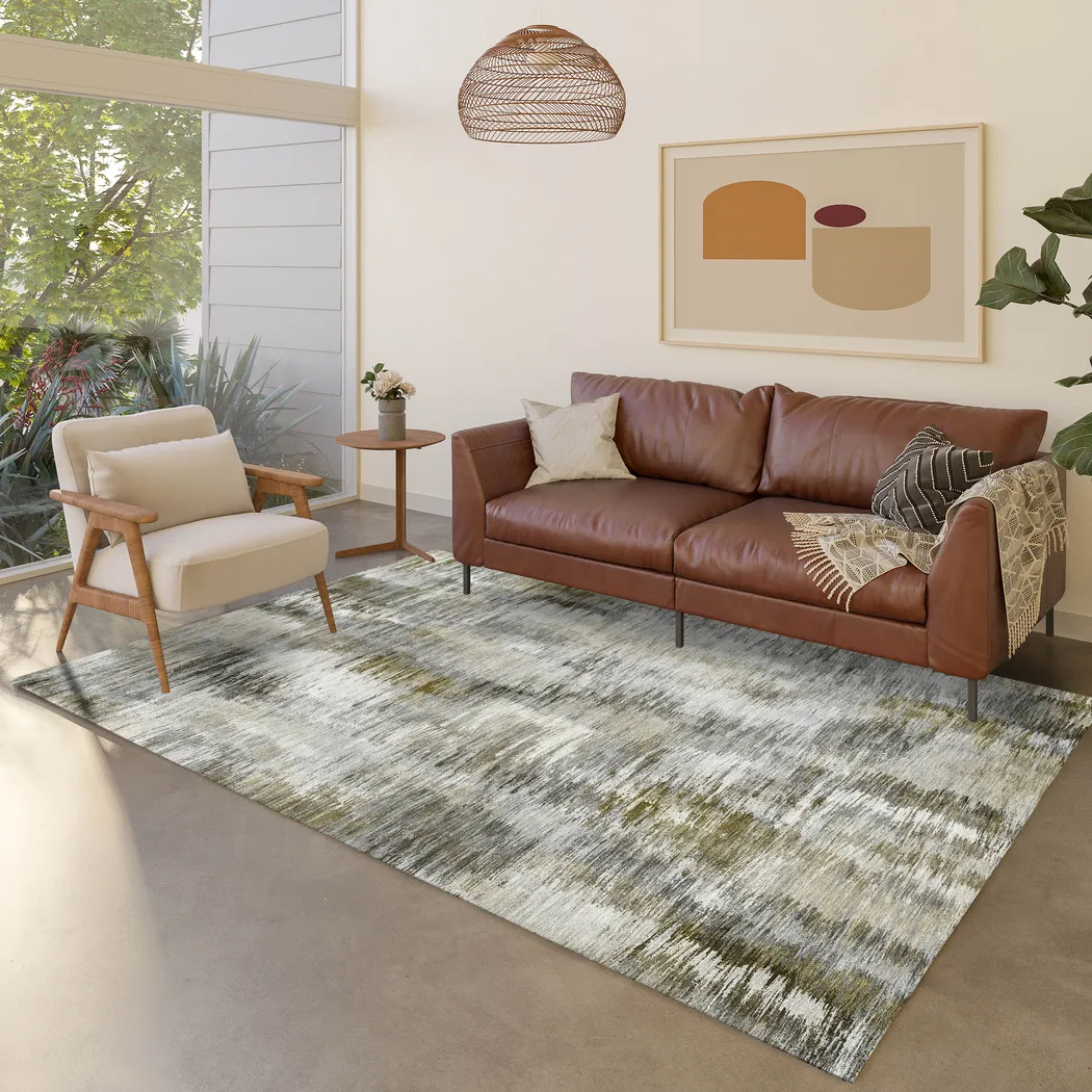 Breka Brown 5' x 8' Machine Washable Rug - Thumbnail - Image 2