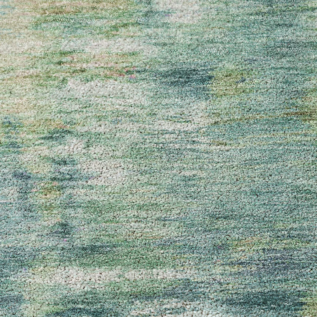Breka Teal 8' Round Machine Washable Rug - Thumbnail - Image 3