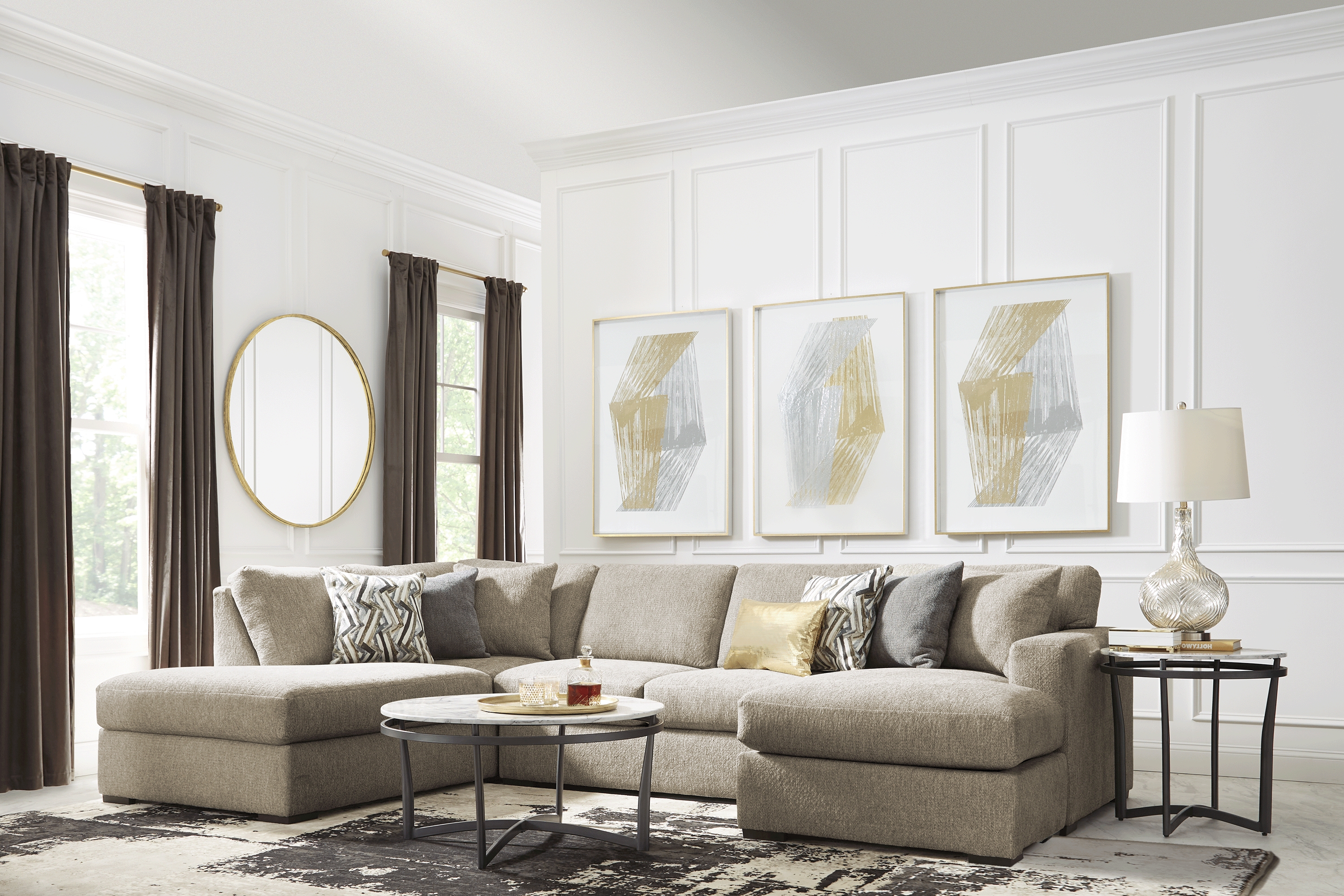 Bremen Beige 2 Pc Sleeper Sectional - Thumbnail - Image 2