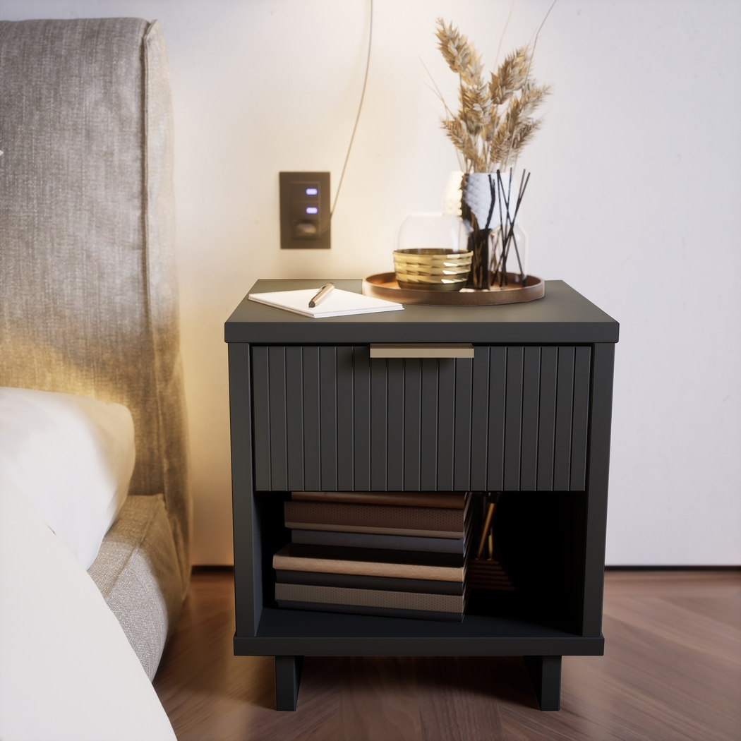 Bremmer V Dark Gray Nightstand - Thumbnail - Image 2