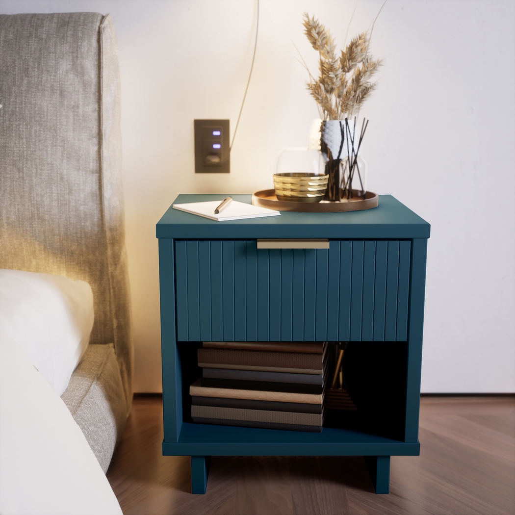 Bremmer V Midnight Blue Nightstand - Thumbnail - Image 2