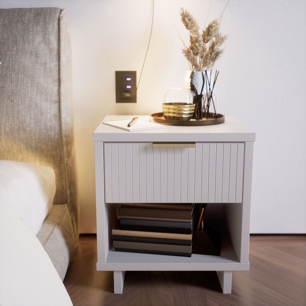 Bremmer V White Nightstand - Thumbnail - Image 2