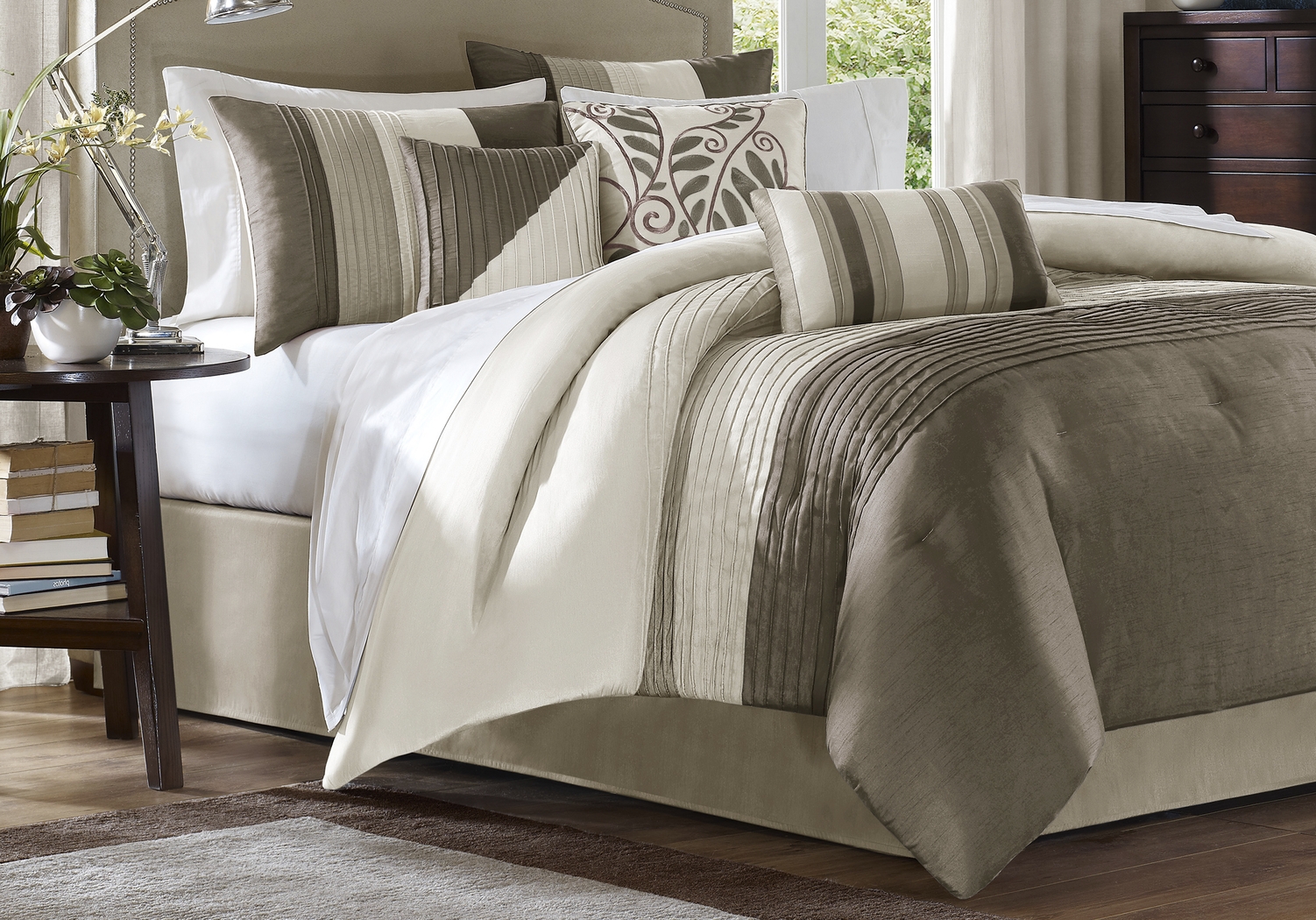 Brenna Natural 7 Pc King Comforter Set - Thumbnail - Image 1