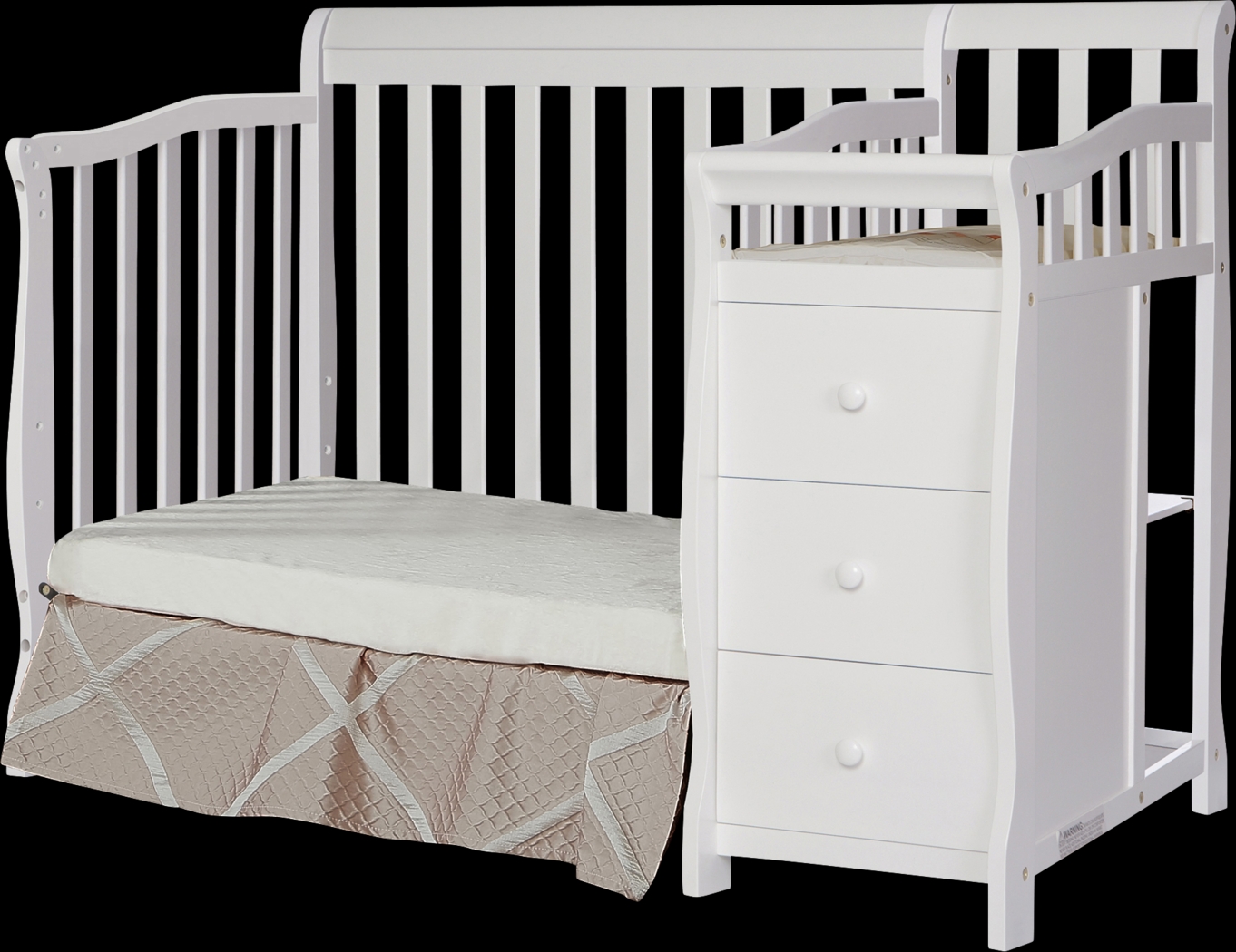 Brentley White Mini Convertible Crib and Changer - Thumbnail - Image 2
