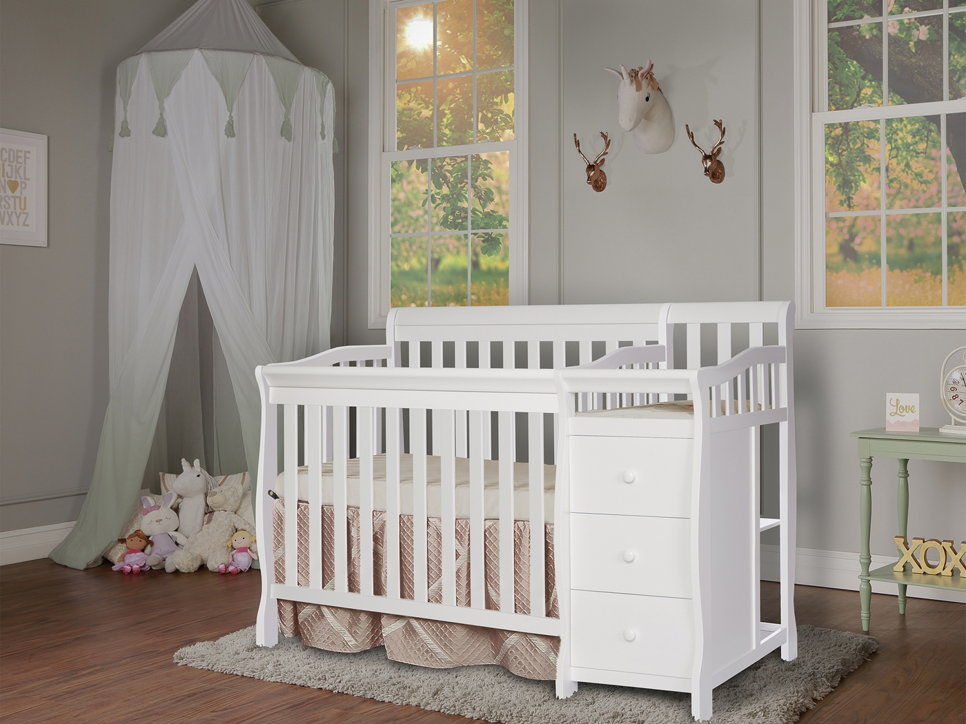 Brentley White Mini Convertible Crib and Changer - Thumbnail - Image 3