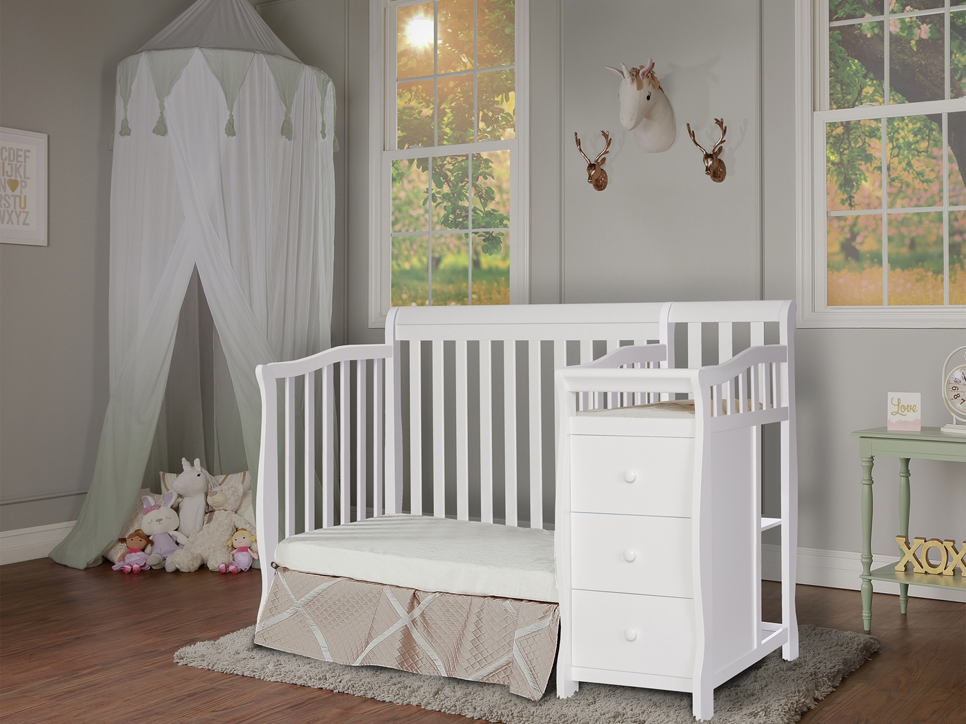 Brentley White Mini Convertible Crib and Changer - Thumbnail - Image 4