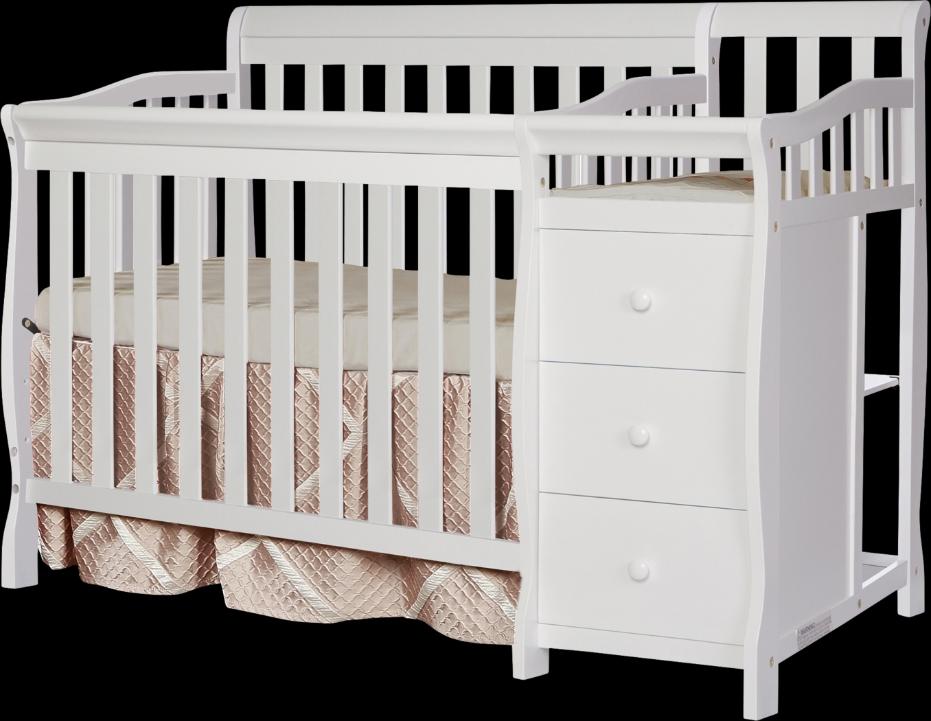 Brentley White Mini Convertible Crib and Changer - Thumbnail - Image 1
