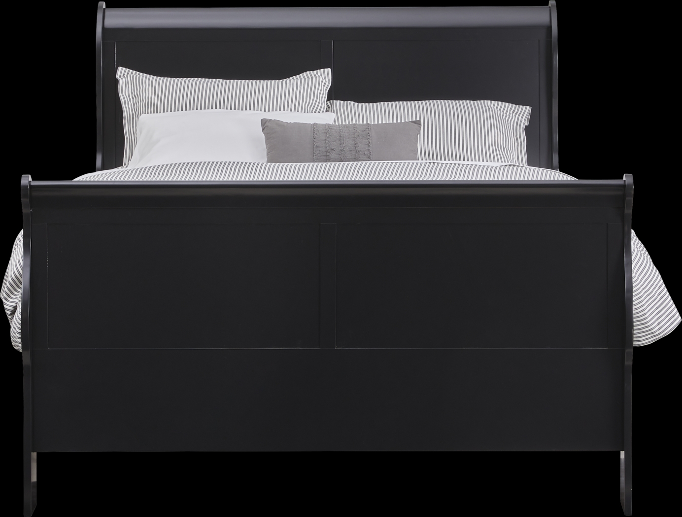 Brevard Black 3 Pc Queen Sleigh Bed - Thumbnail - Image 3