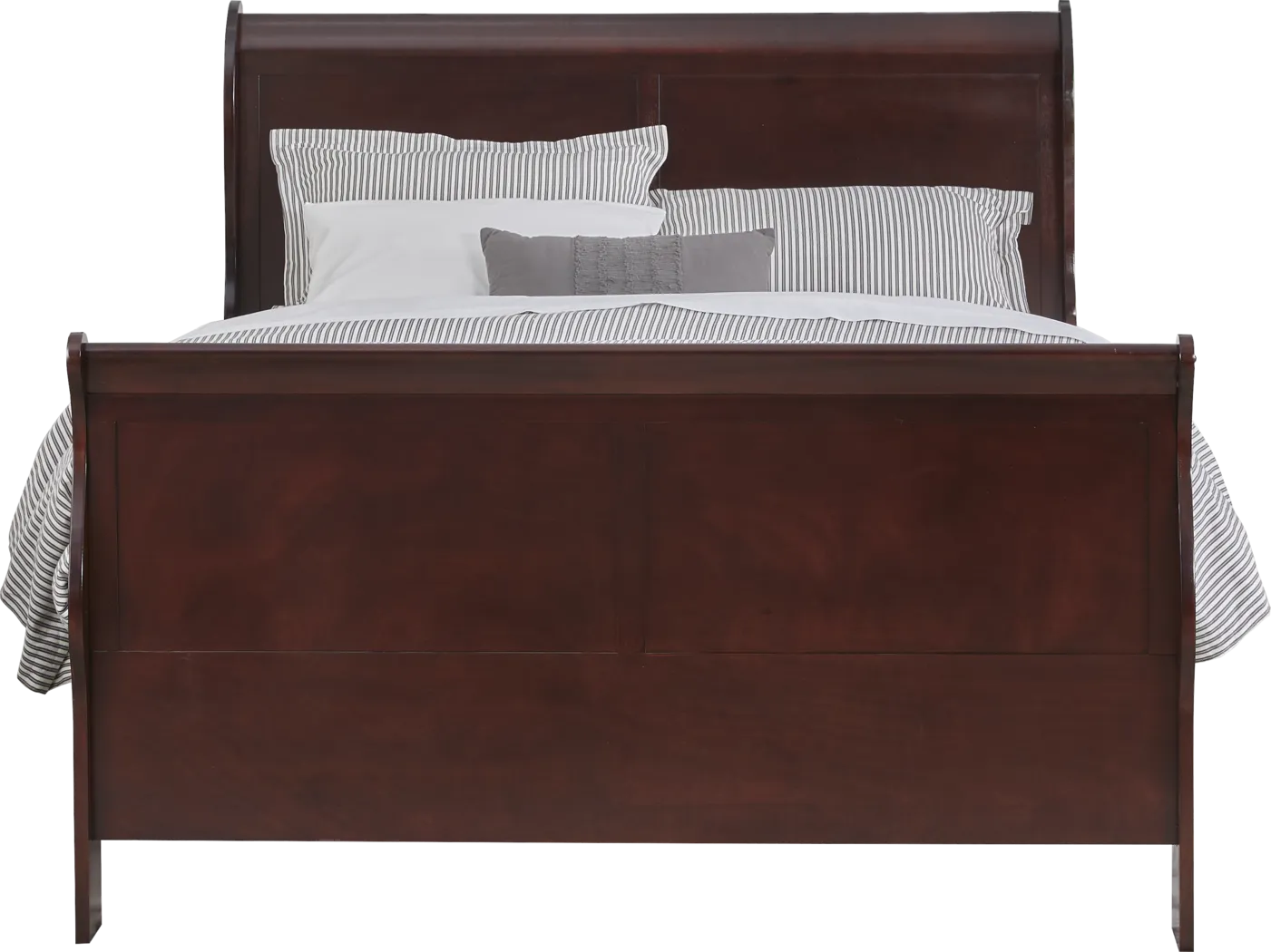 Brevard Brown Cherry 3 Pc Queen Sleigh Bed - Thumbnail - Image 3