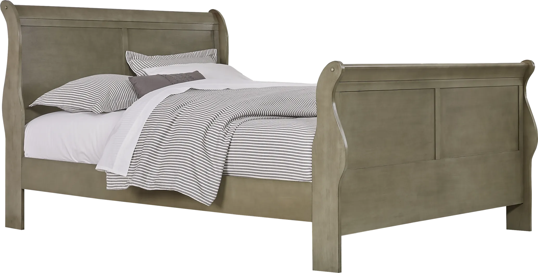 Brevard Gray 3 Pc Queen Sleigh Bed - Thumbnail - Image 1