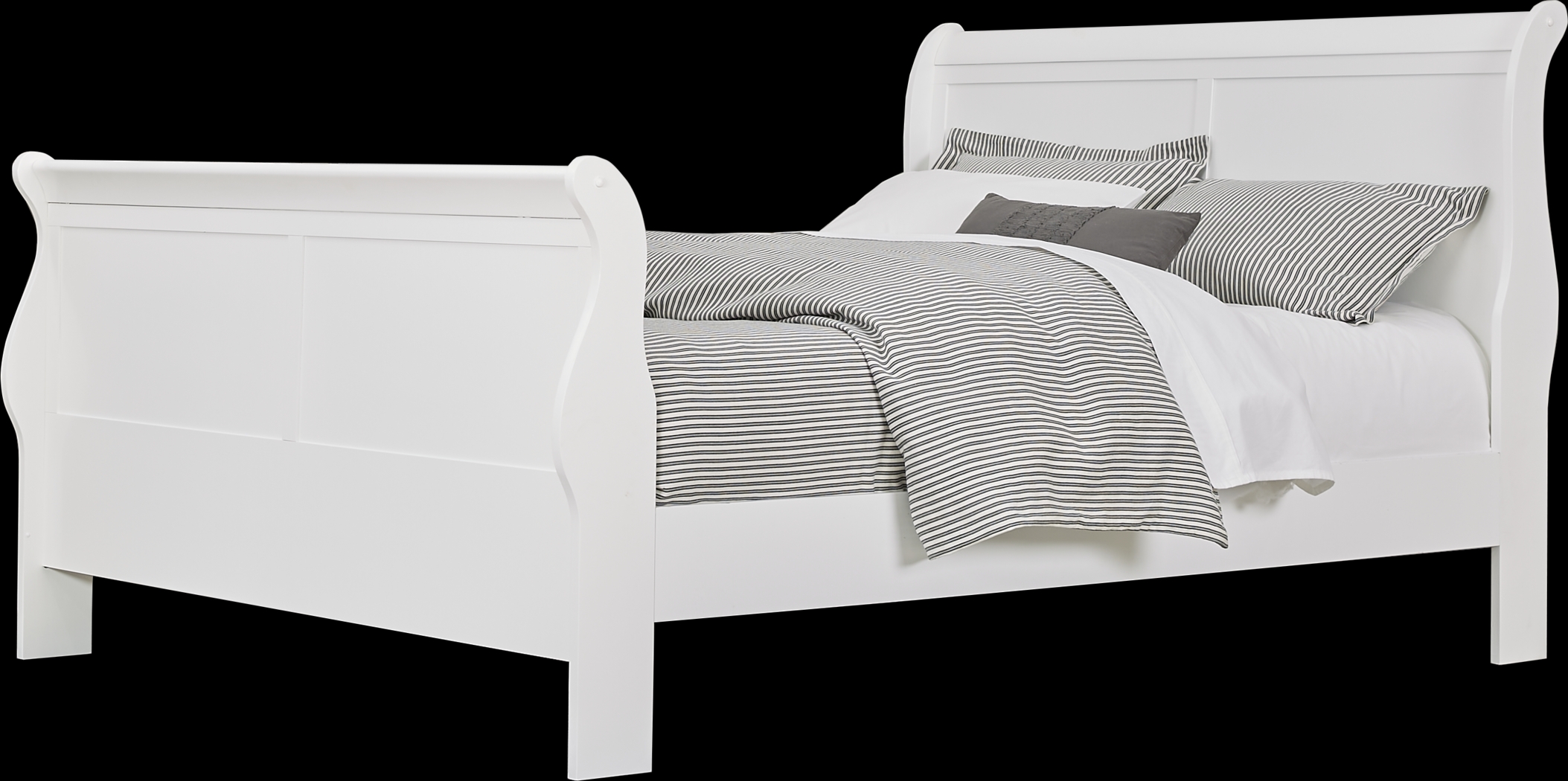 Brevard White 3 Pc King Sleigh Bed - Thumbnail - Image 1