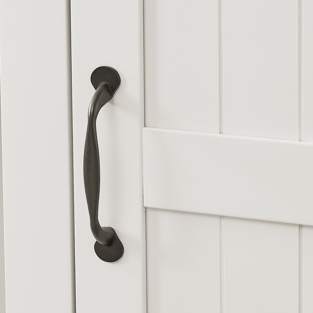 Breyfogle White 66 in. Console With Electric Log Fireplace - Thumbnail - Image 2