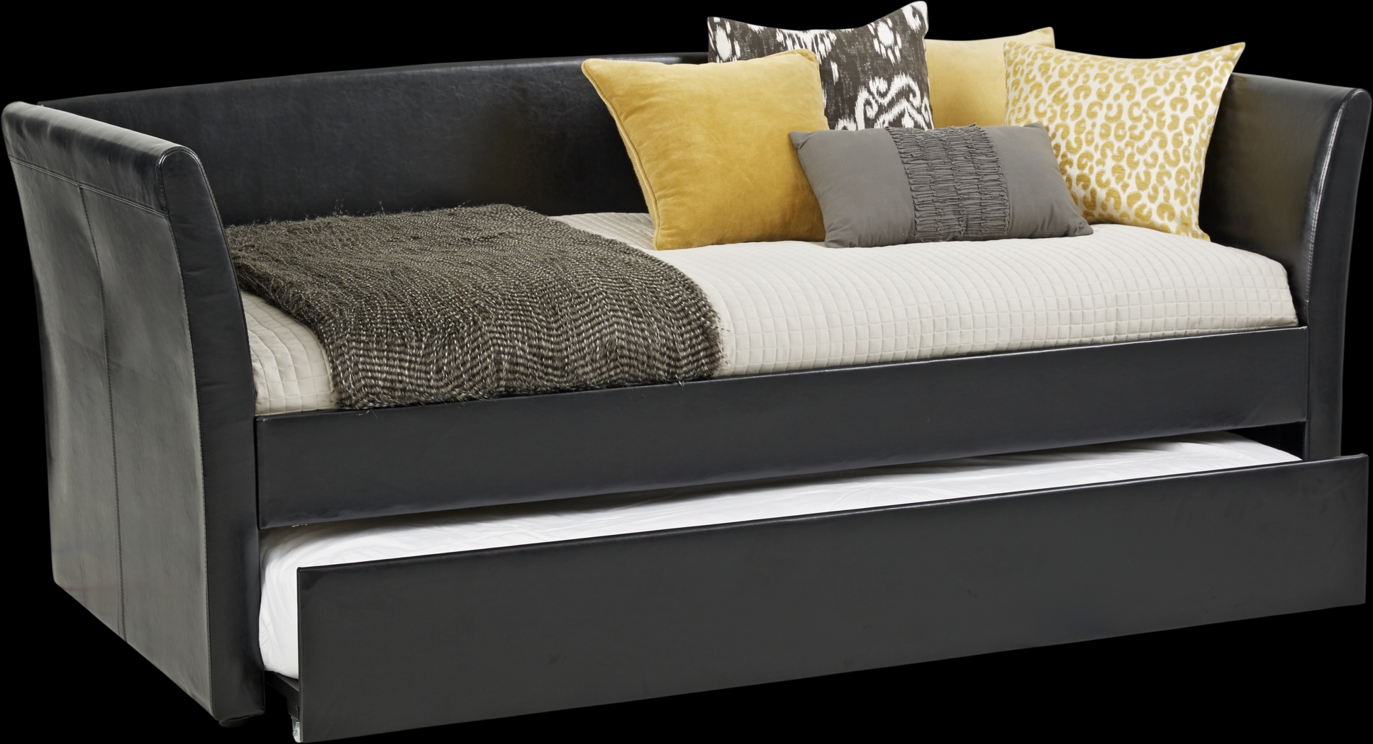 Brianne Black Daybed with Trundle - Thumbnail - Image 1