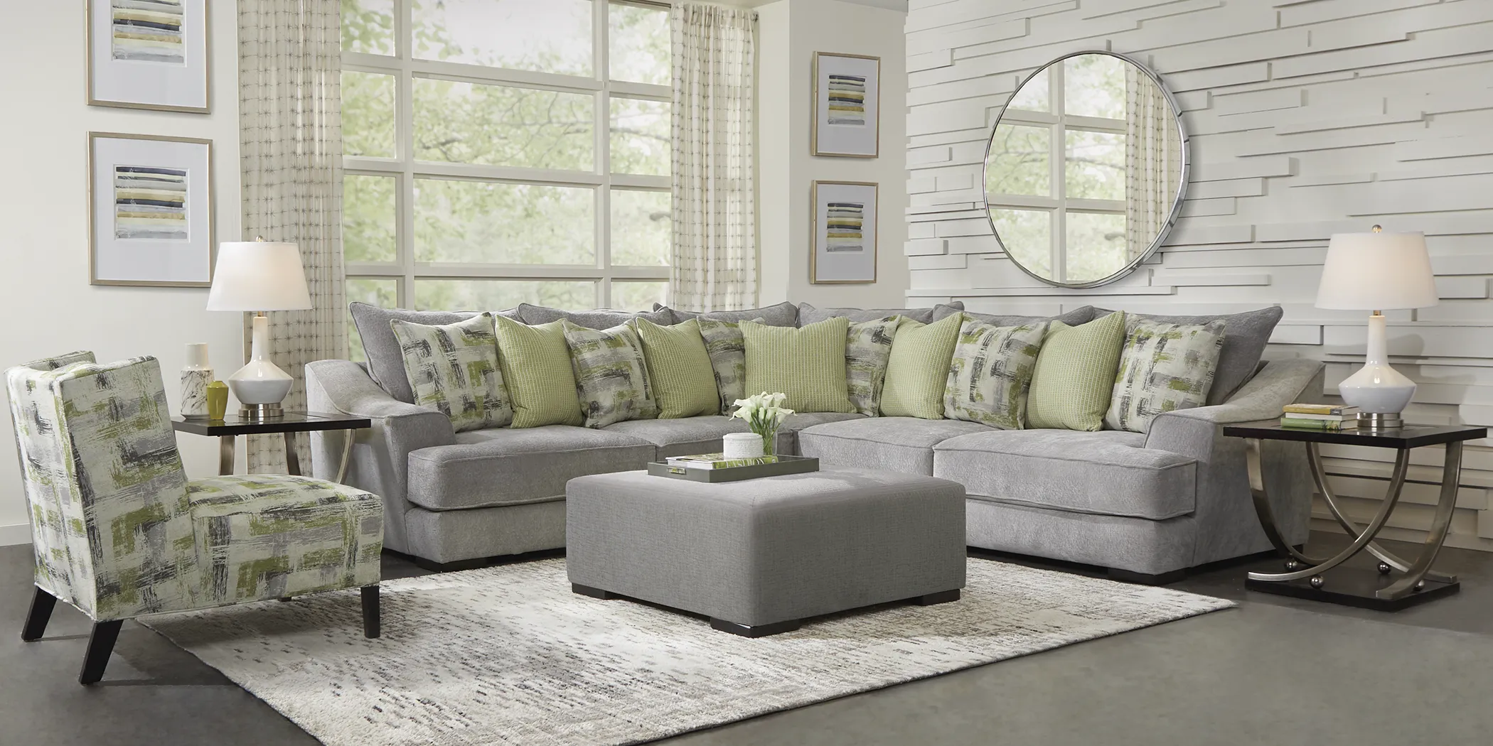 Briar Crossing Gray 4 Pc Sectional Living Room - Thumbnail - Image 1