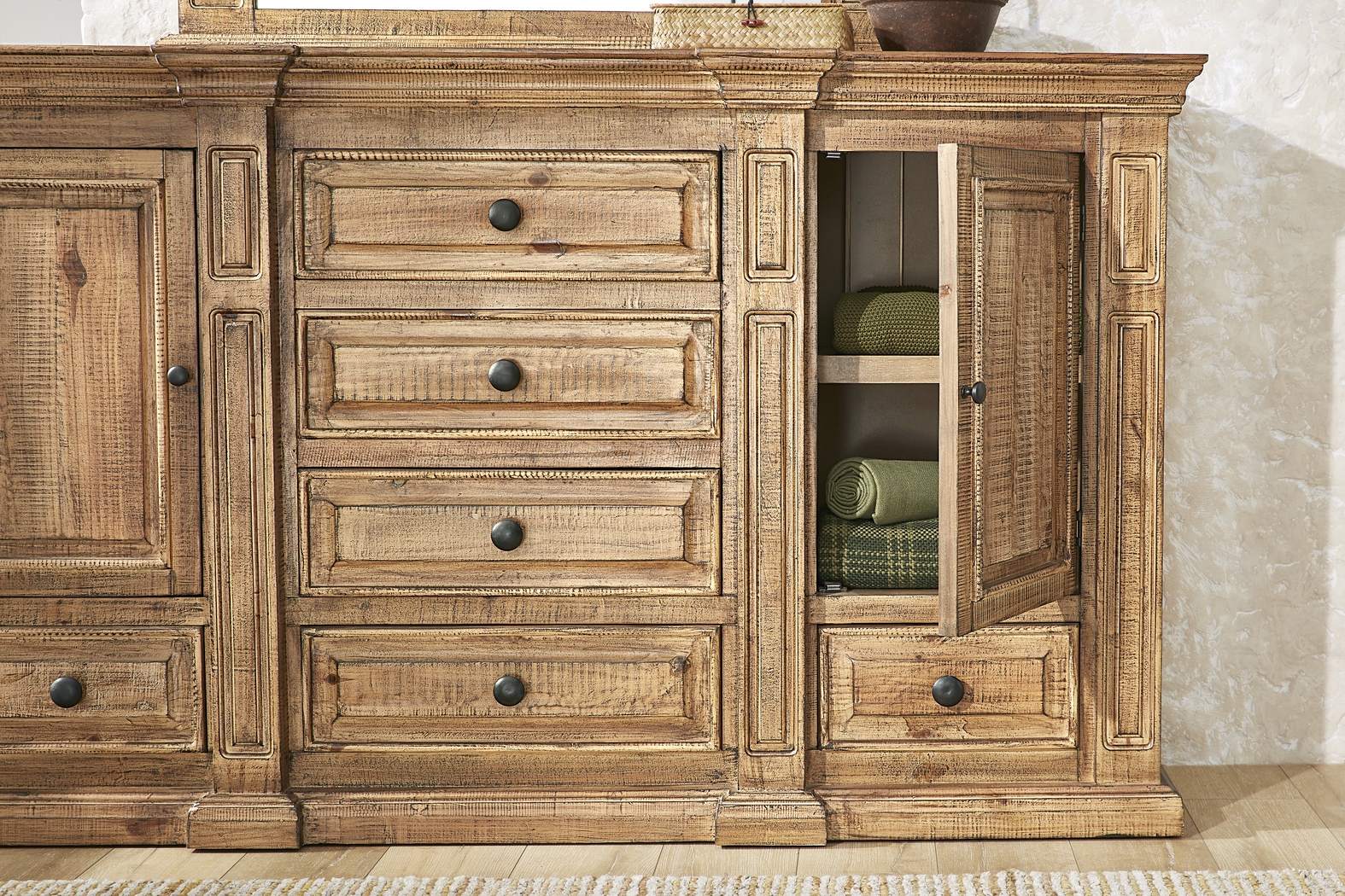 Briar Hill Natural 7 Pc King Panel Bedroom - Thumbnail - Image 7