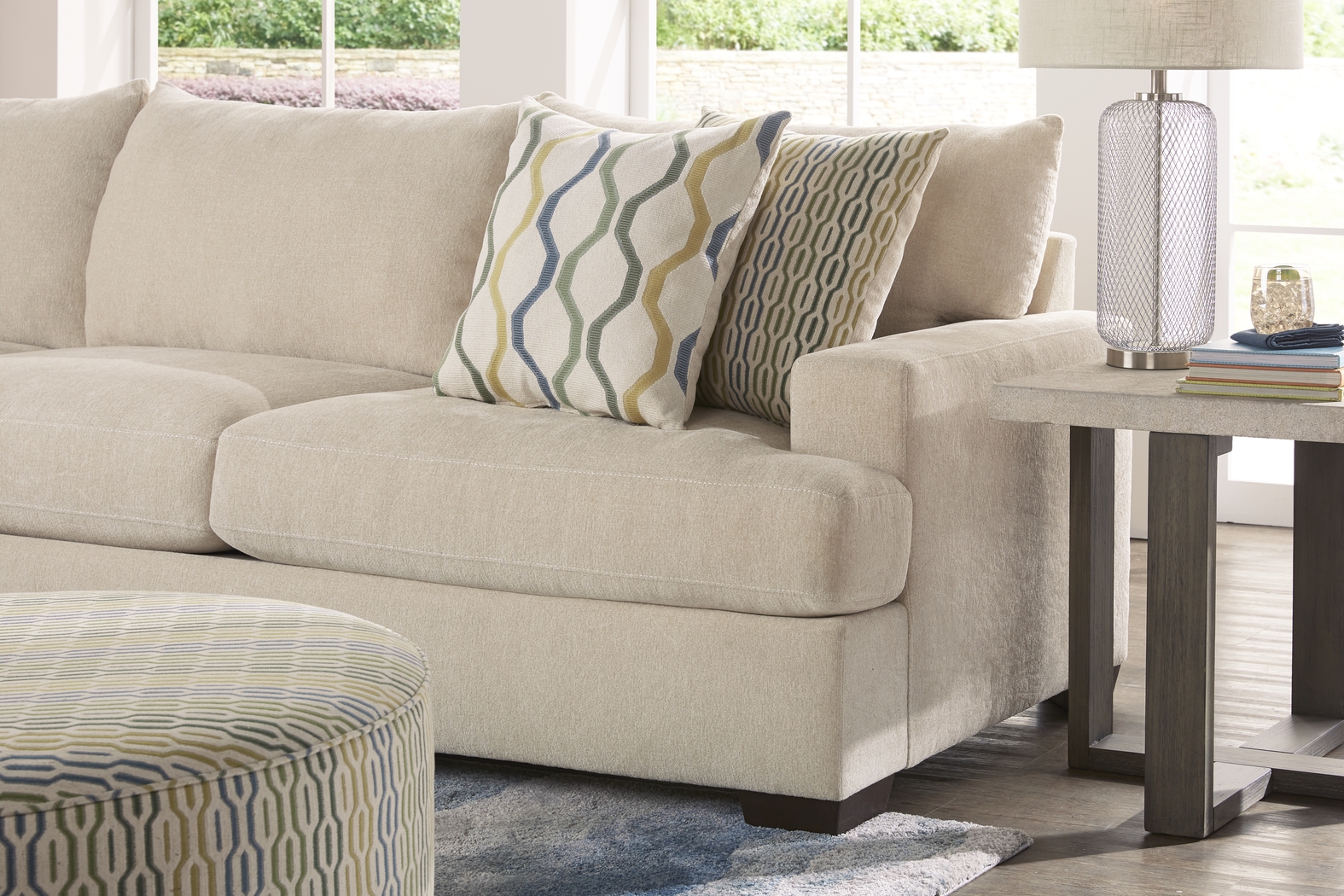 Briar Street Beige Chenille 6 Pc Sectional Living Room - Thumbnail - Image 3