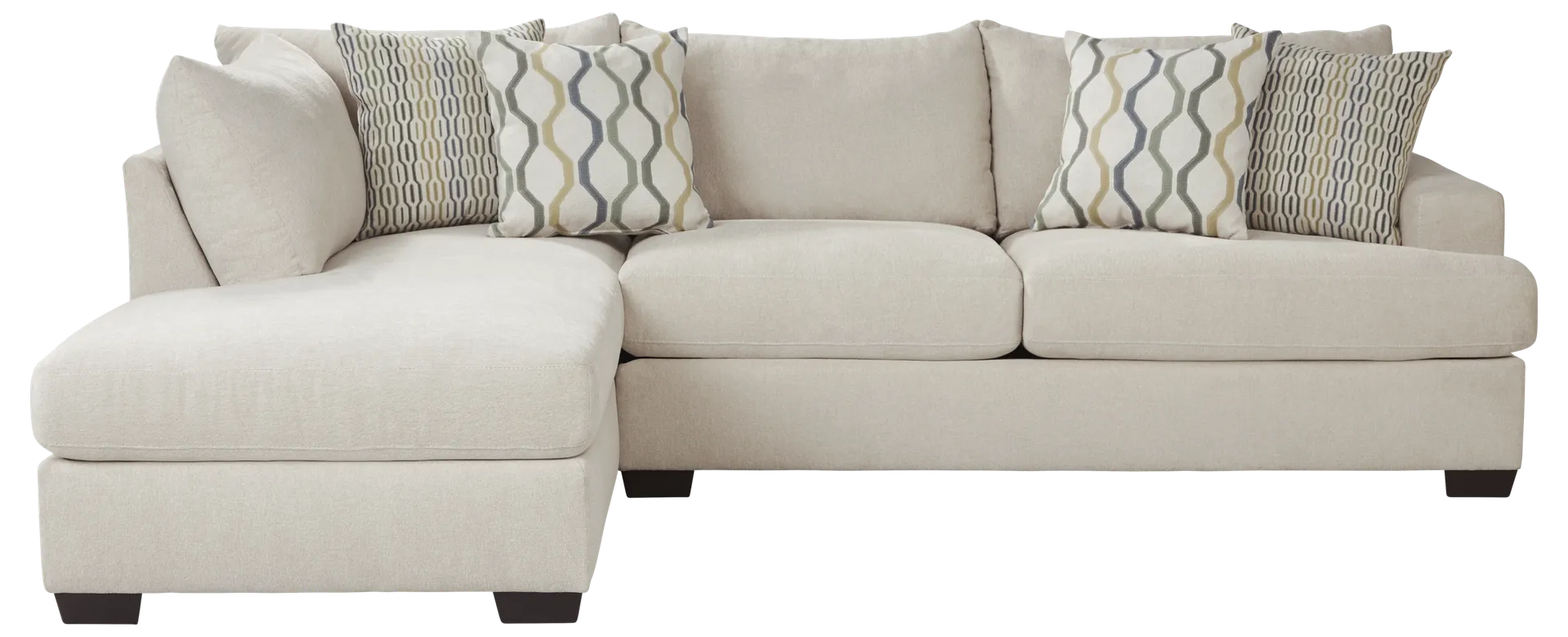 beige 2 pc left arm chaise sectional