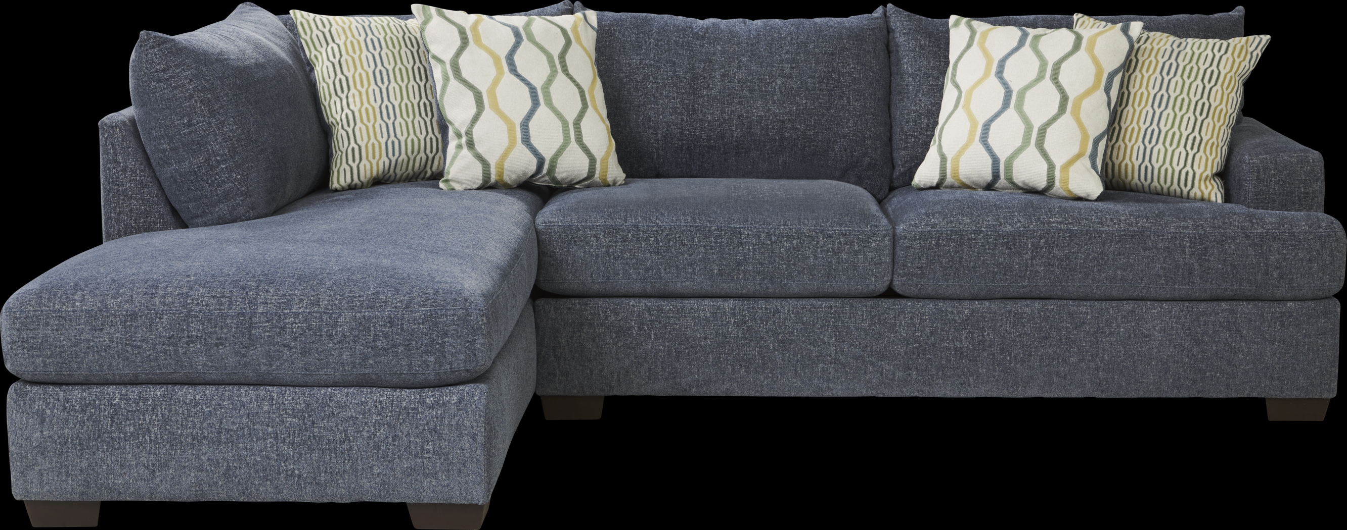 Briar Street Blue Chenille 5 Pc Sectional Living Room - Thumbnail - Image 2