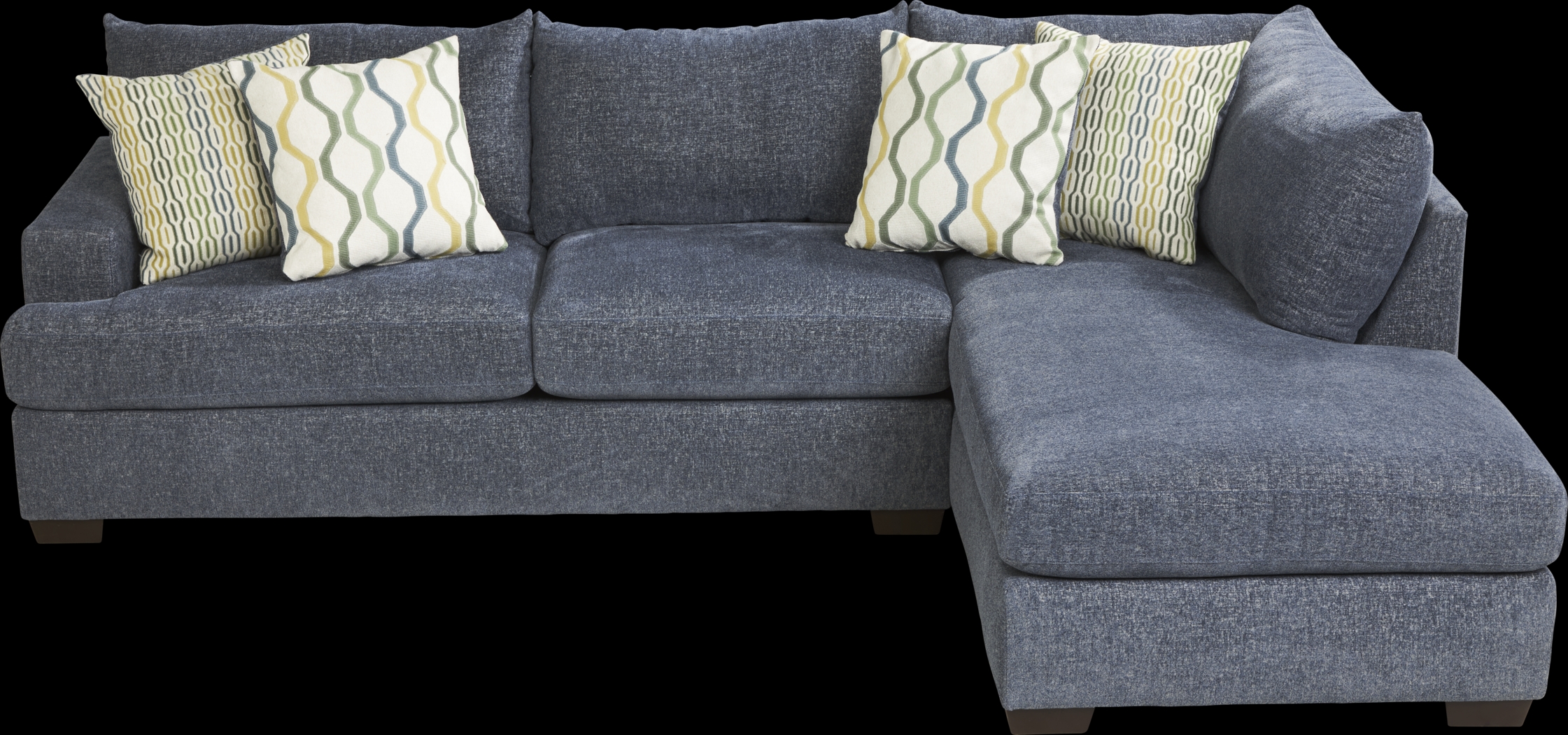 Briar Street Blue Chenille 6 Pc Sectional Living Room - Thumbnail - Image 3