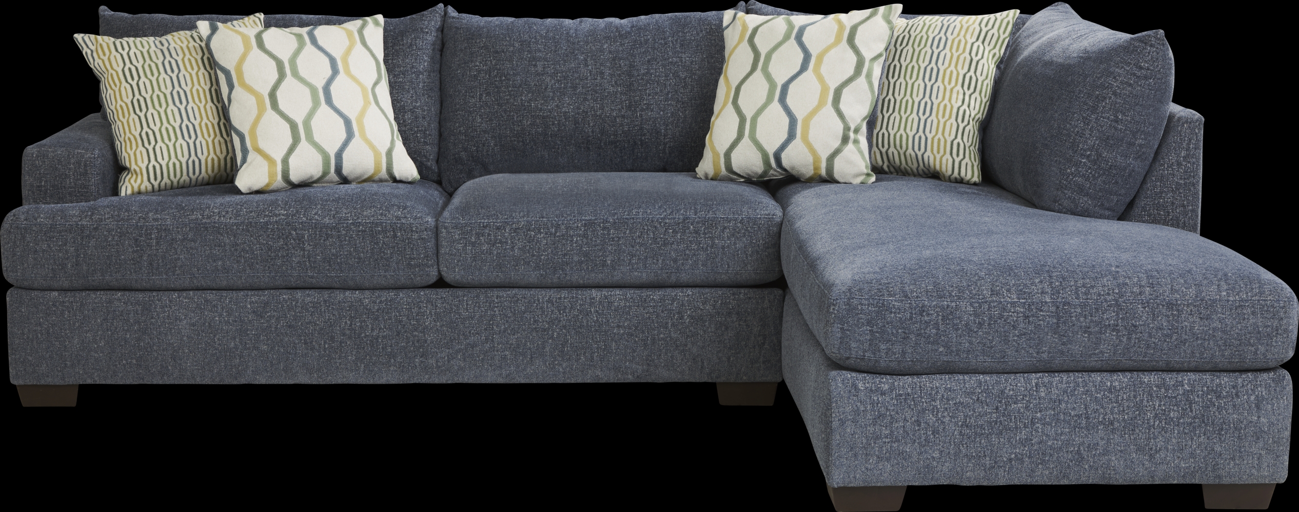 Briar Street Blue Chenille 6 Pc Sectional Living Room - Thumbnail - Image 2