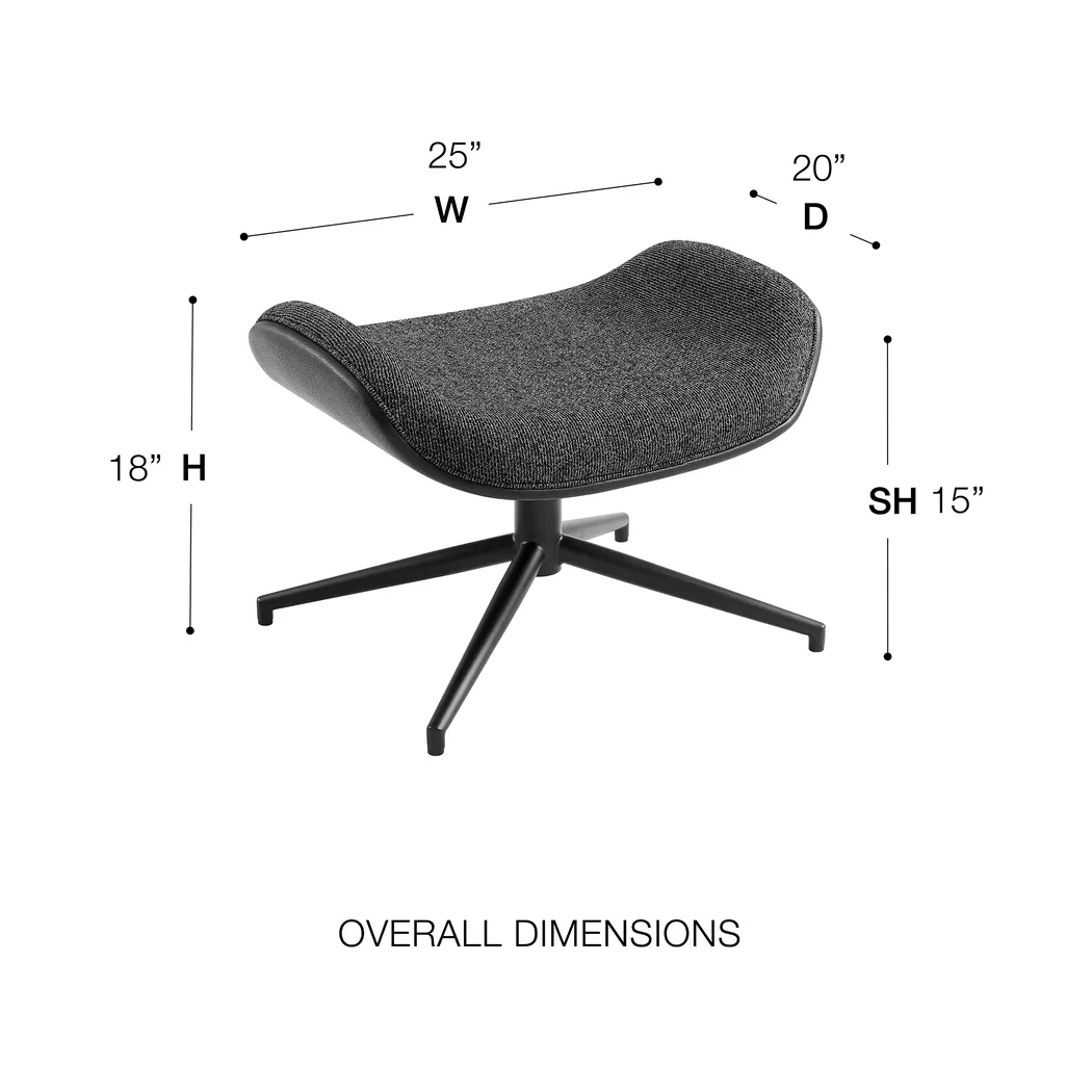 Bridgemart Black Ottoman - Thumbnail - Image 4