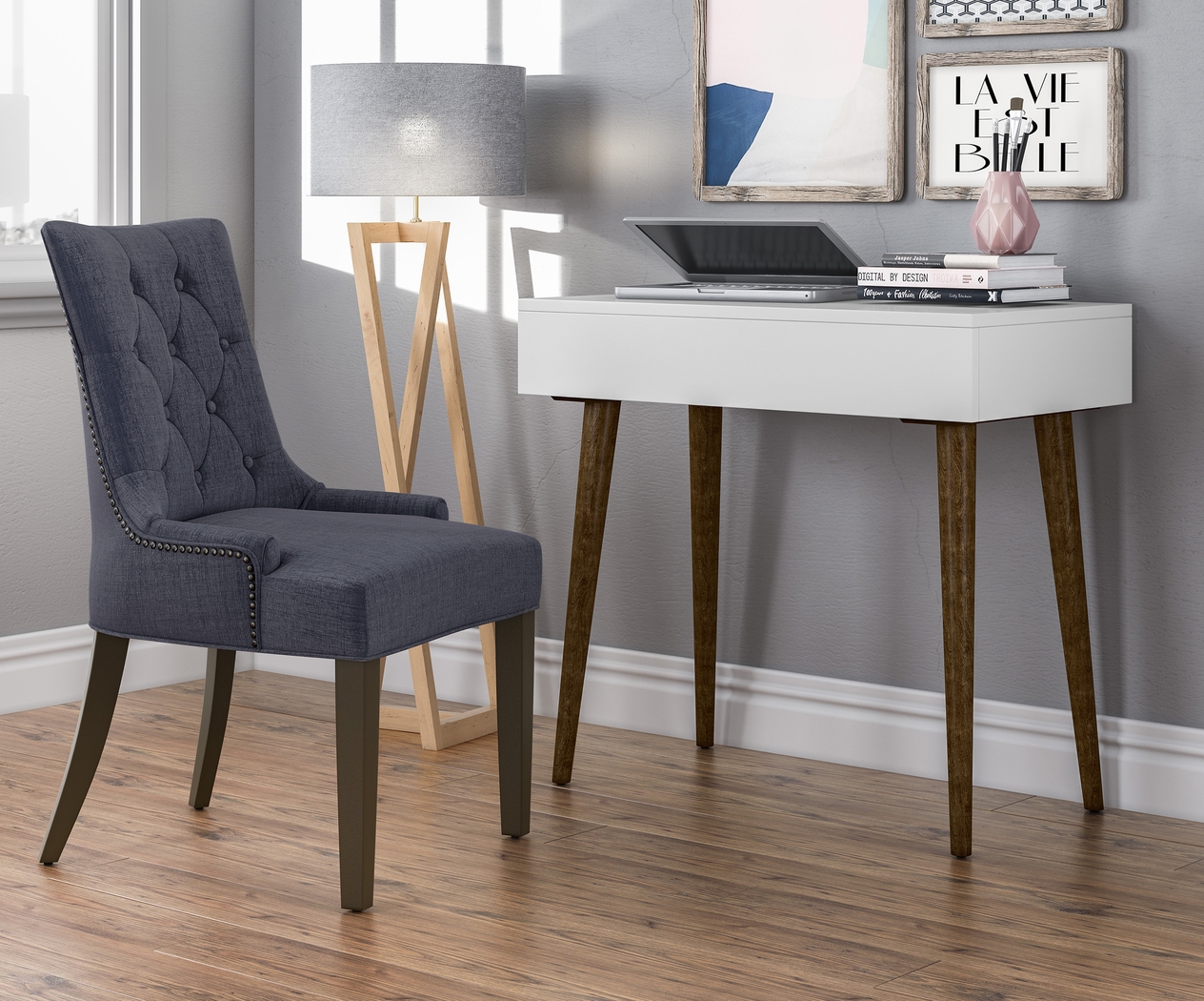 Bridgemor White Desk - Thumbnail - Image 8