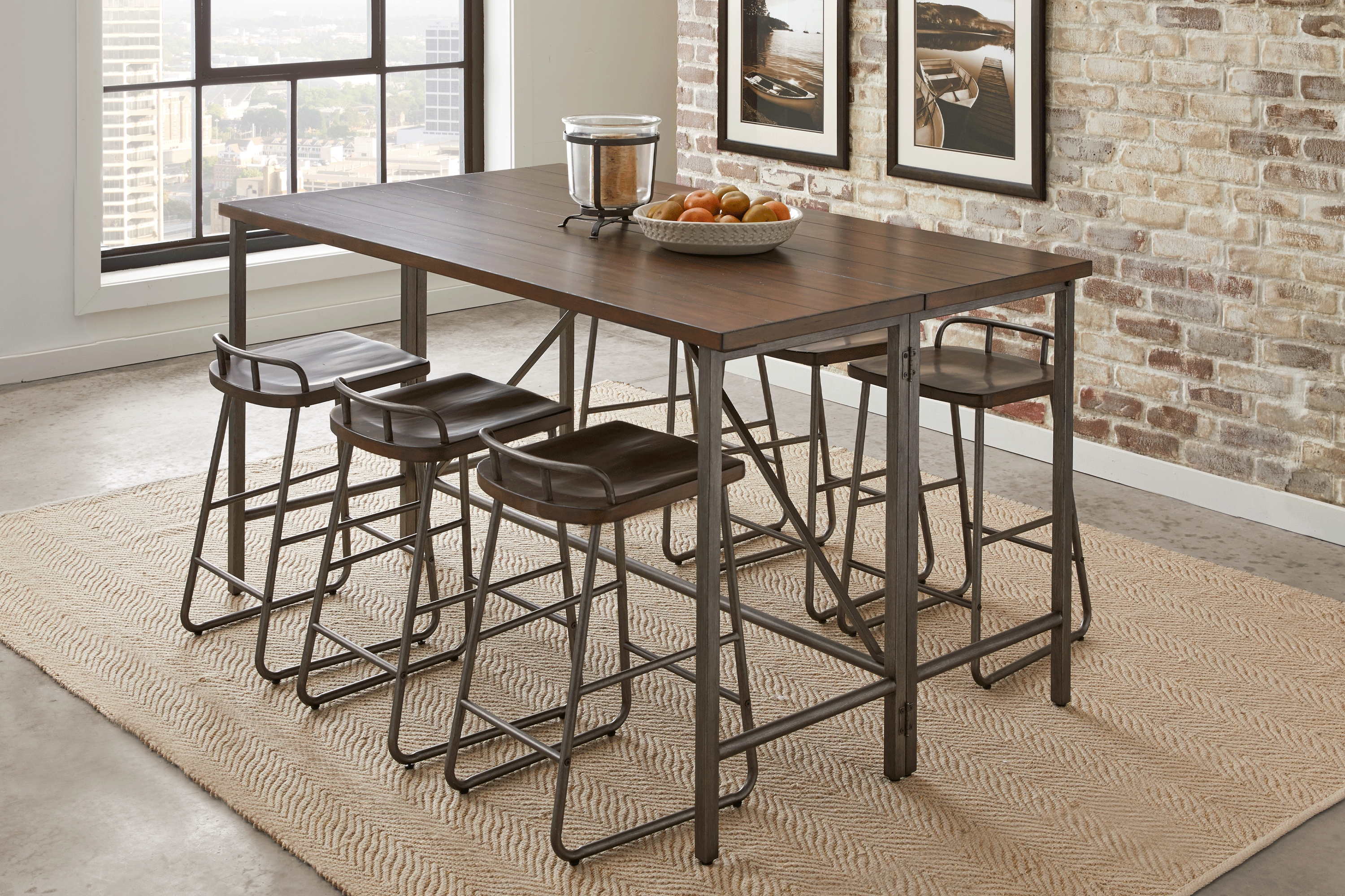 Bridgetown Brown 5 Pc Counter Height Dining Set - Thumbnail - Image 1