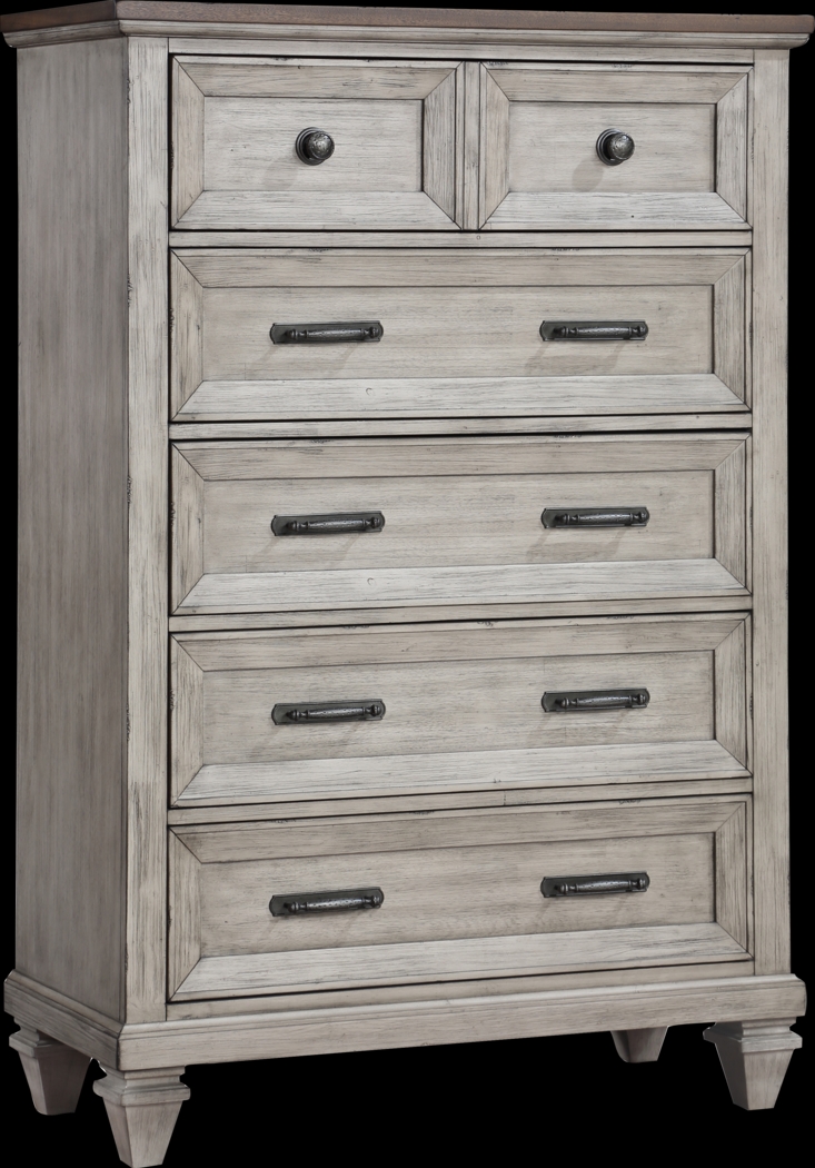 Bridgewood Cream 5 Pc King Panel Bedroom - Thumbnail - Image 6