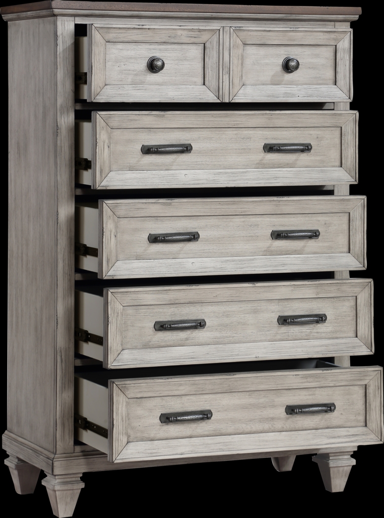 Bridgewood Cream 5 Pc King Panel Bedroom - Thumbnail - Image 7