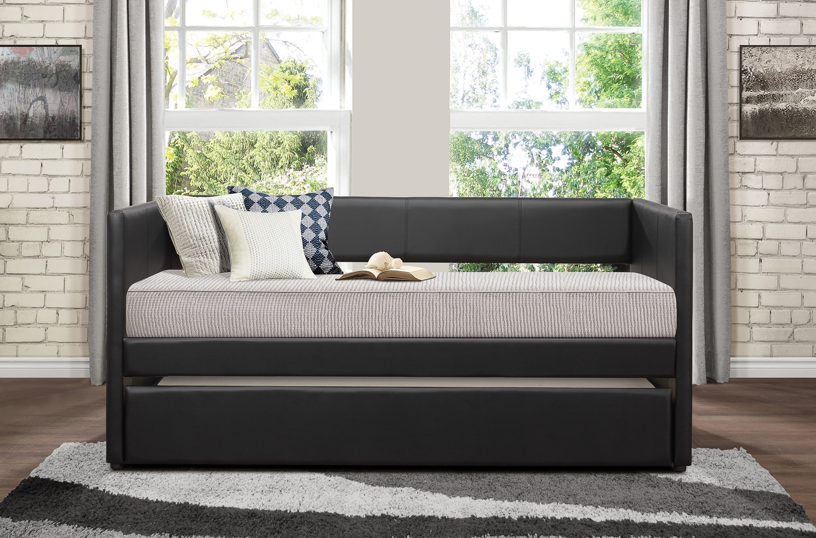 Briery Black Daybed with Trundle - Thumbnail - Image 2