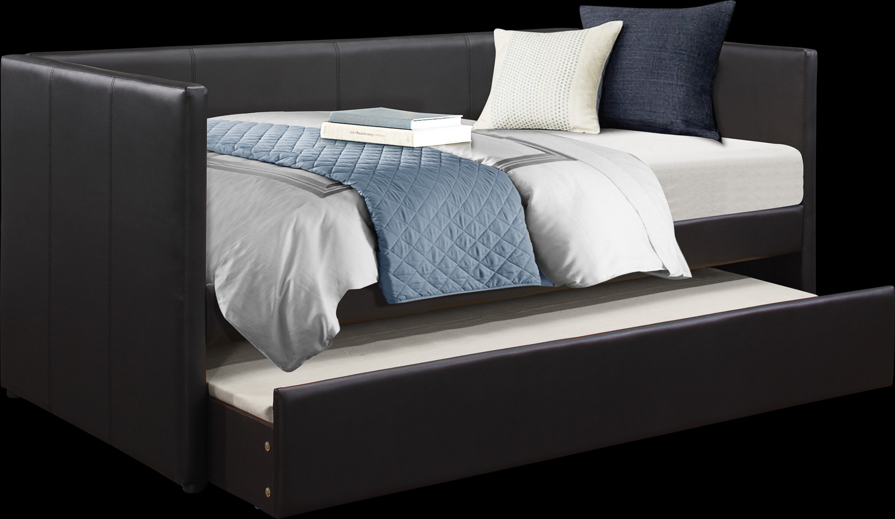 Briery Black Daybed with Trundle - Thumbnail - Image 1