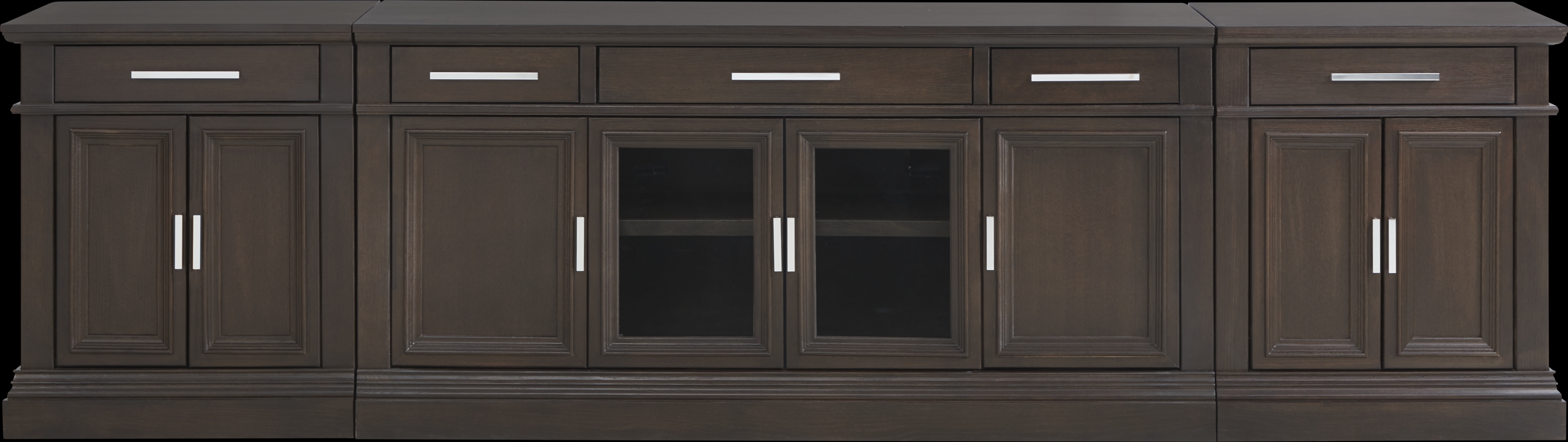 Brightwood Brown 3 Pc Wall Unit with 66 in. Console - Thumbnail - Image 1