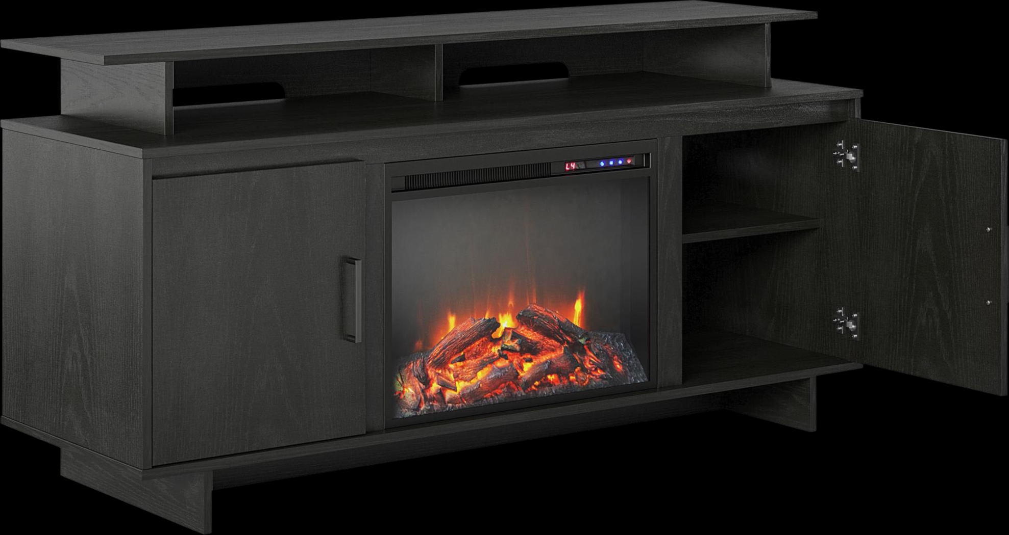 Brigitta Black 59 in. Console with Electric Fireplace - Thumbnail - Image 7